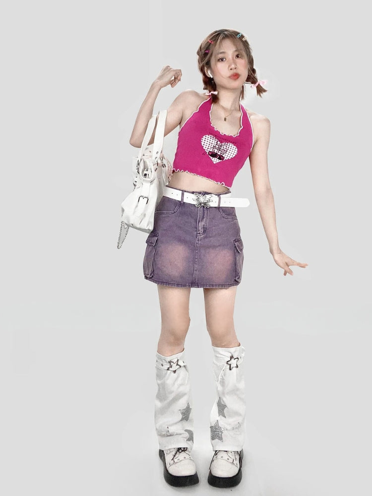 Y2K Star Patch Belted Leg Warmers - KAYSMAR