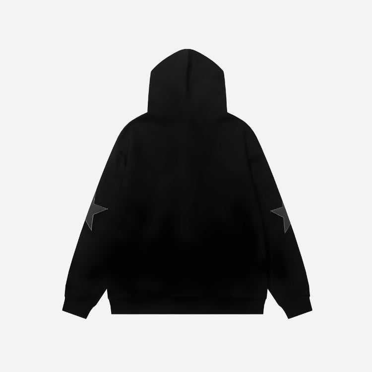 Y2K Star Patch Zip-Up Hoodie - KAYSMAR