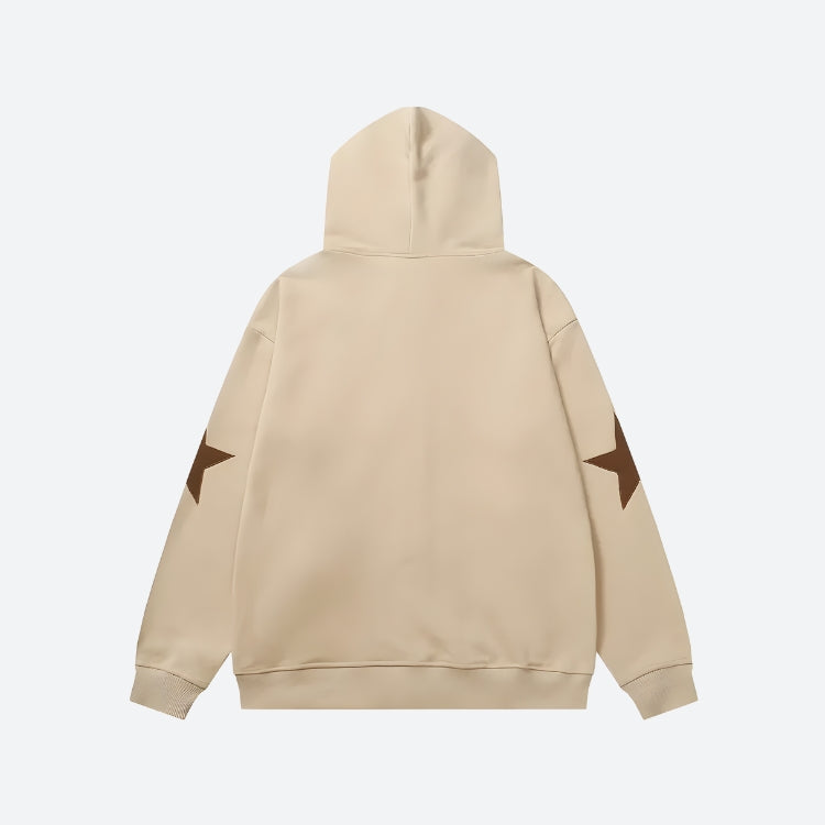 Y2K Star Patch Zip-Up Hoodie - KAYSMAR