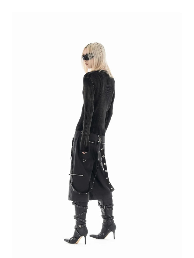 Y2K Star Tall Long Sleeve Corduroy Sweater - KAYSMAR