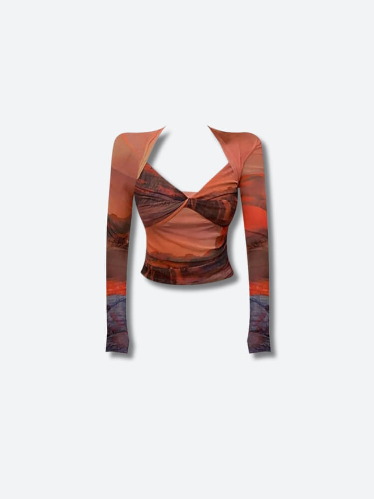Y2K Sunset Mesh Top - KAYSMAR