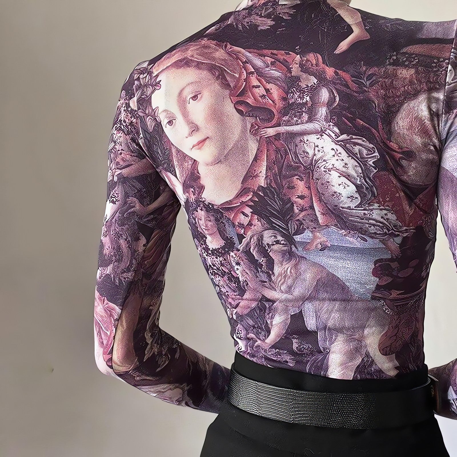 Y2K Angel Graphic Mesh Top - KAYSMAR