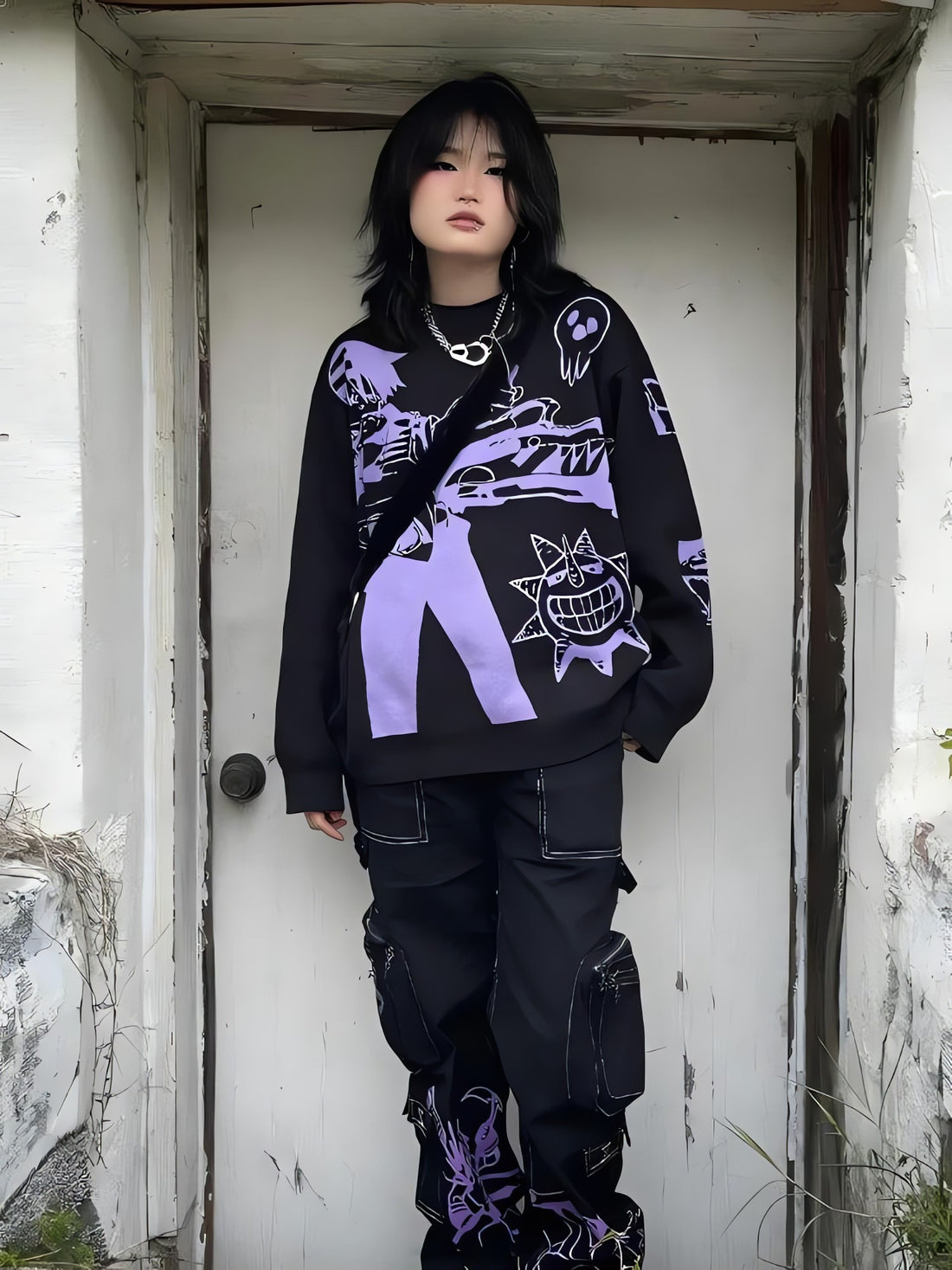 Y2K Anime Knitted Sweater - KAYSMAR