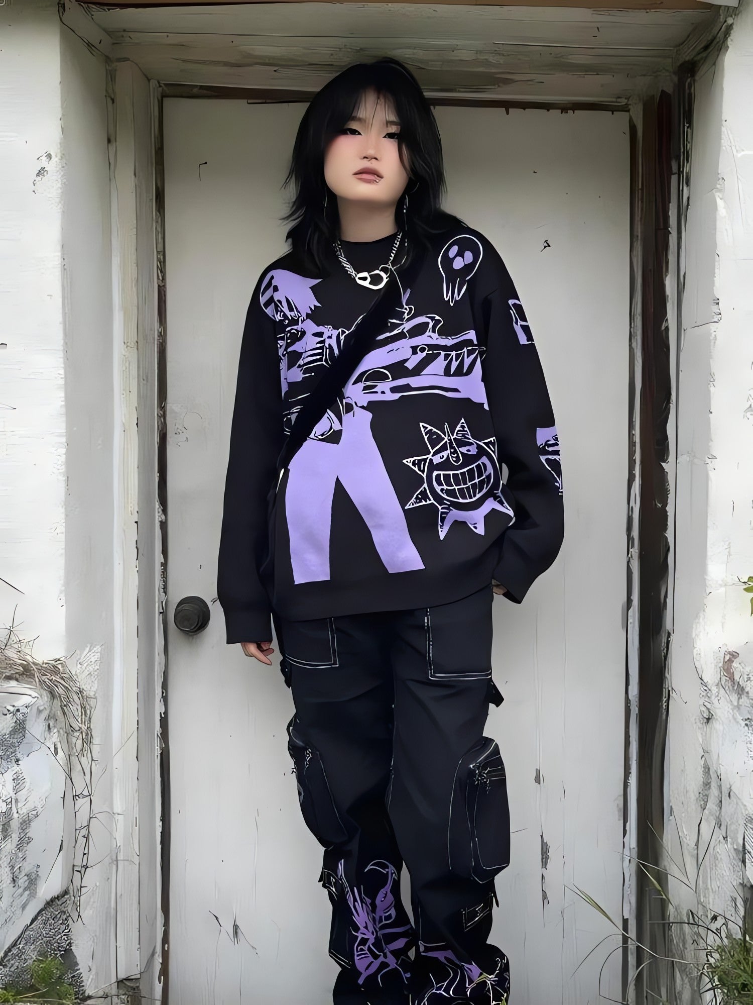 Y2K Anime Knitted Sweater - KAYSMAR