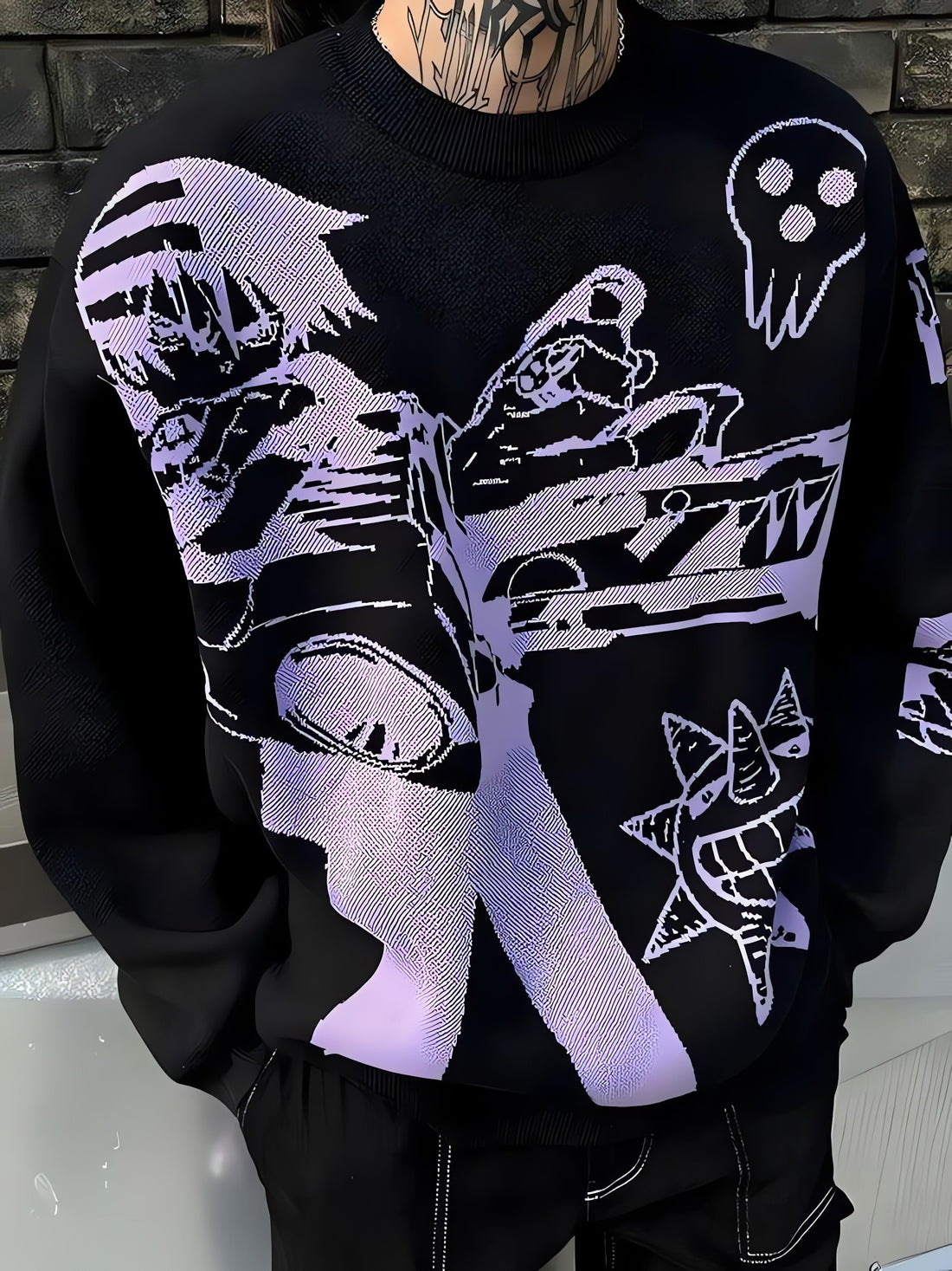 Y2K Anime Knitted Sweater - KAYSMAR