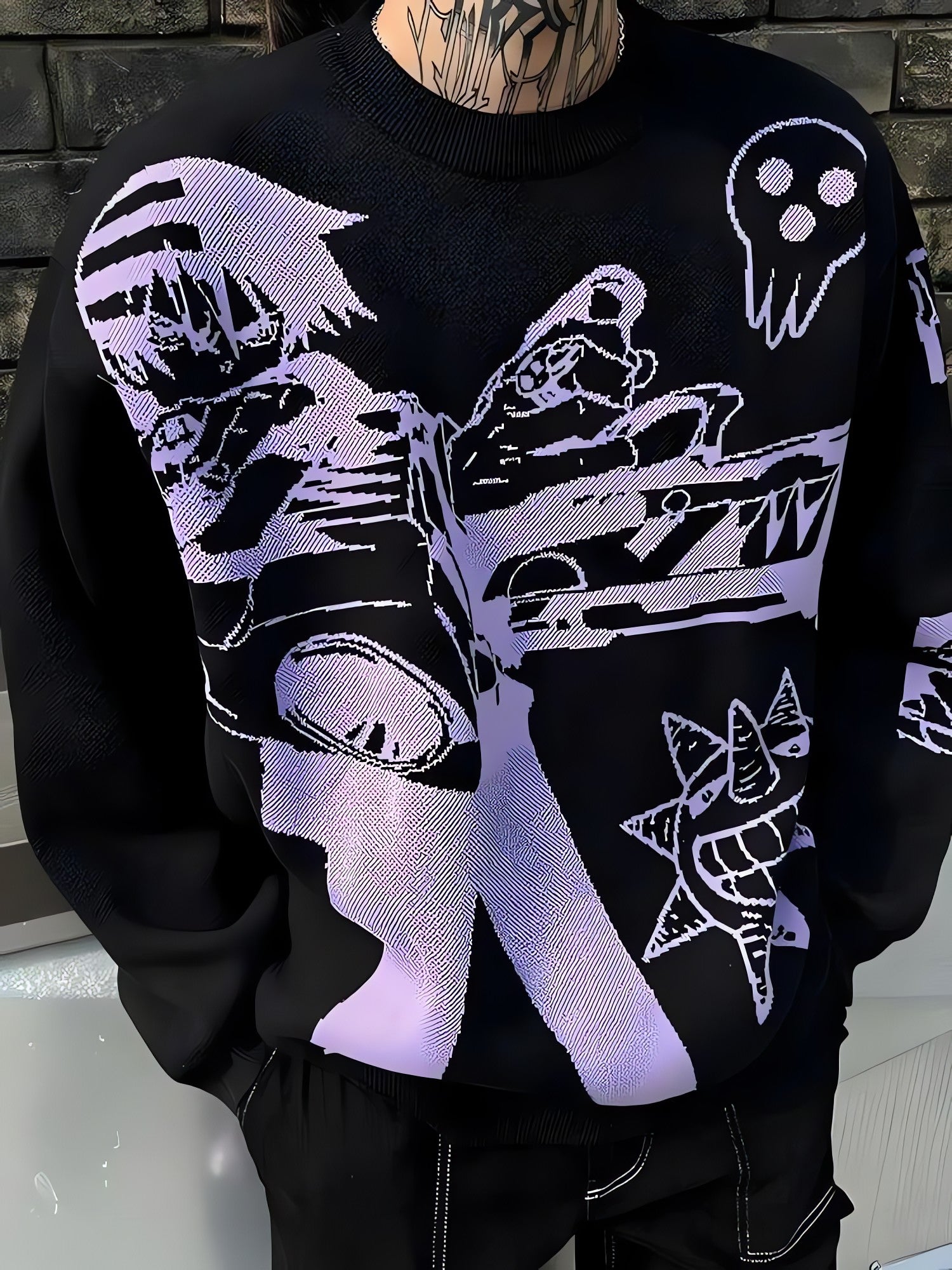 Y2K Anime Knitted Sweater - KAYSMAR