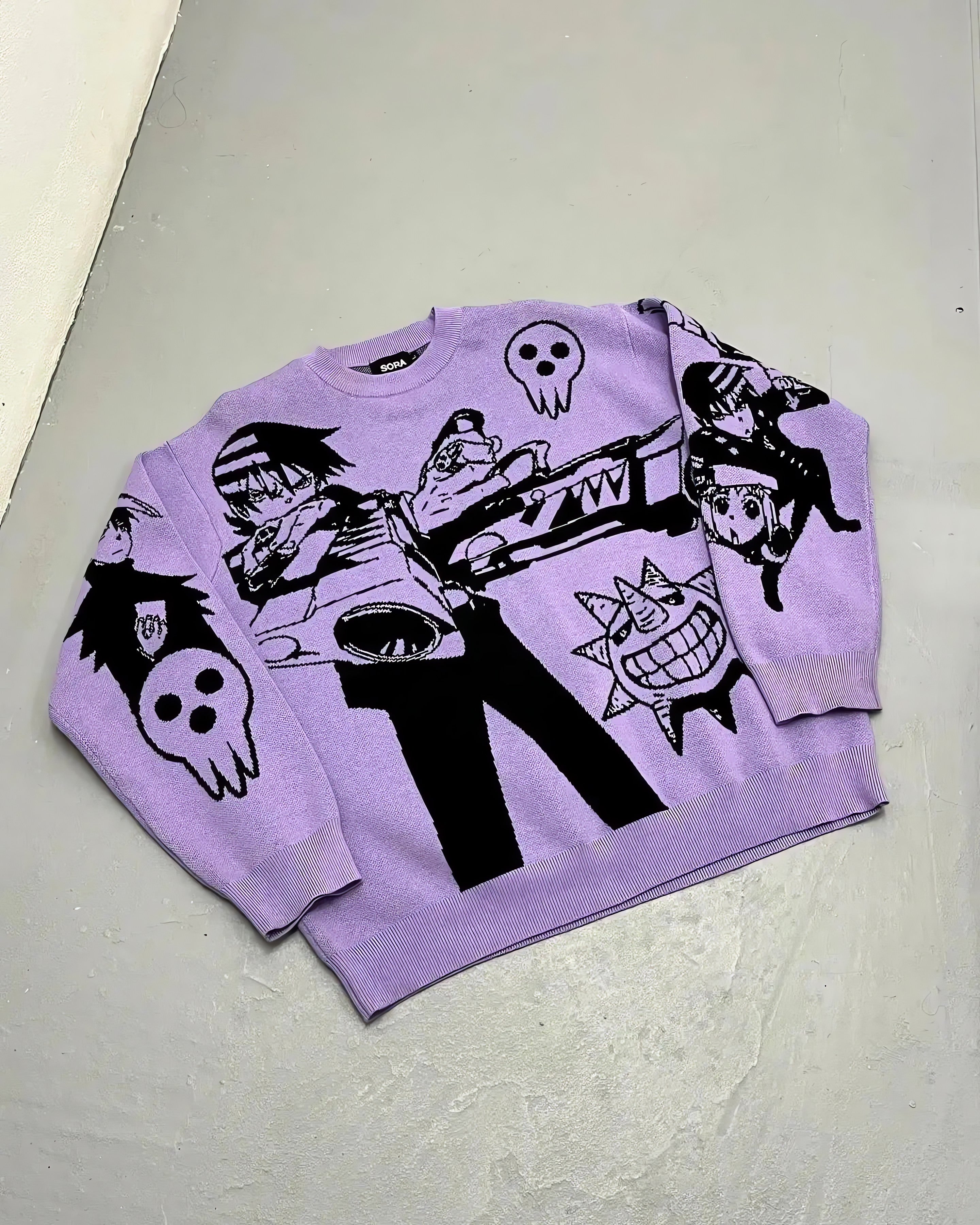 Y2K Anime Knitted Sweater - KAYSMAR