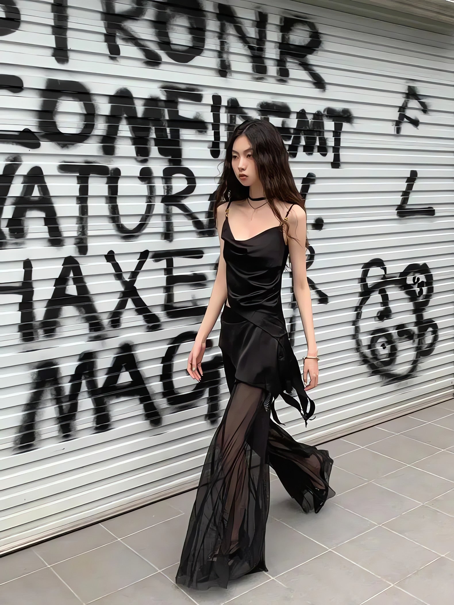 Y2K Asymmetric Top & Skirt Pants Two Piece Set - KAYSMAR