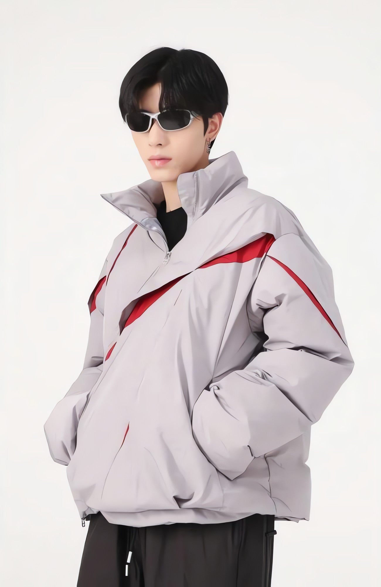Y2K Asymmetrical Zipper Puffer Jacket - KAYSMAR