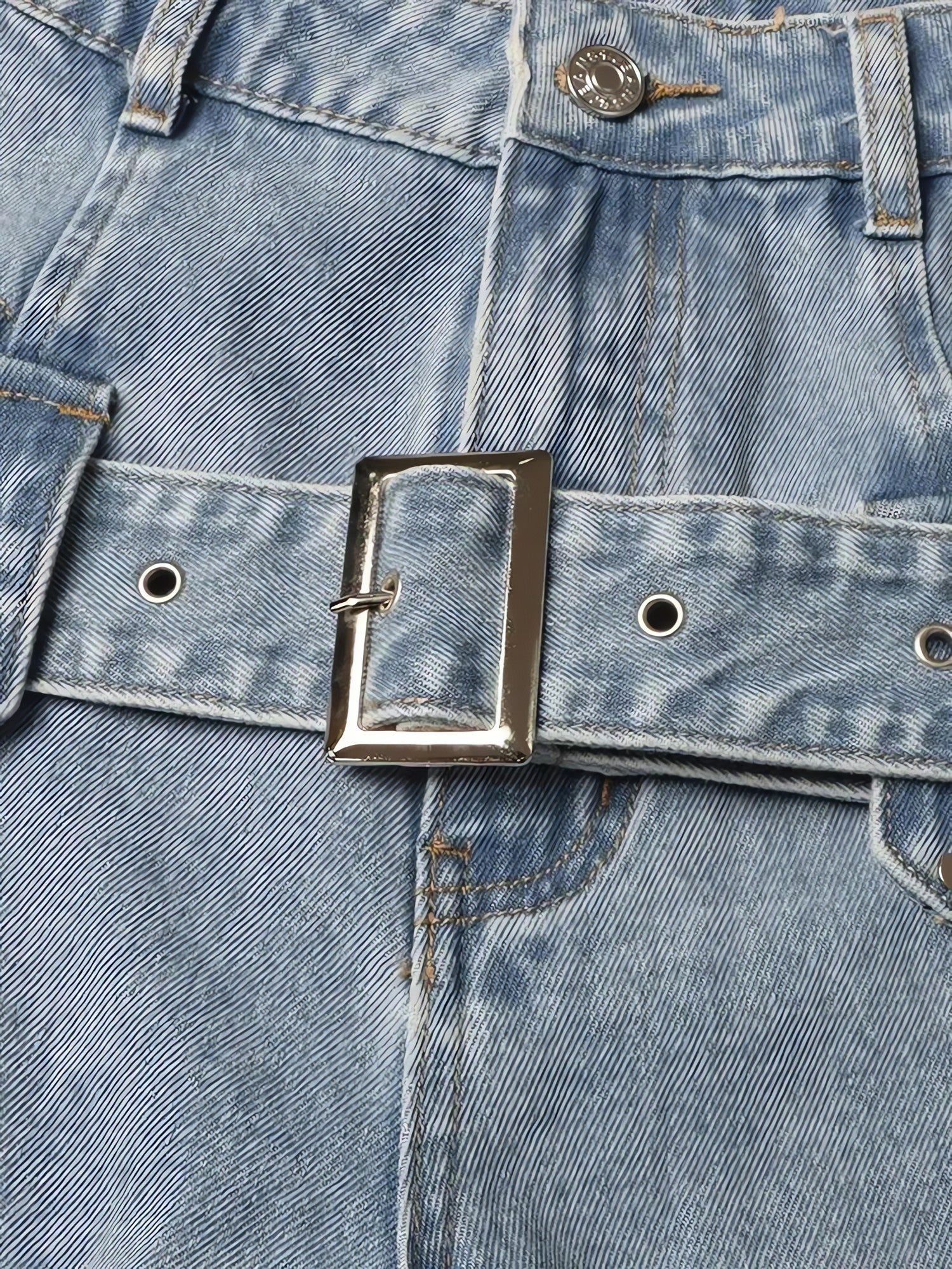 Y2K Belted Cut Out Jeans
