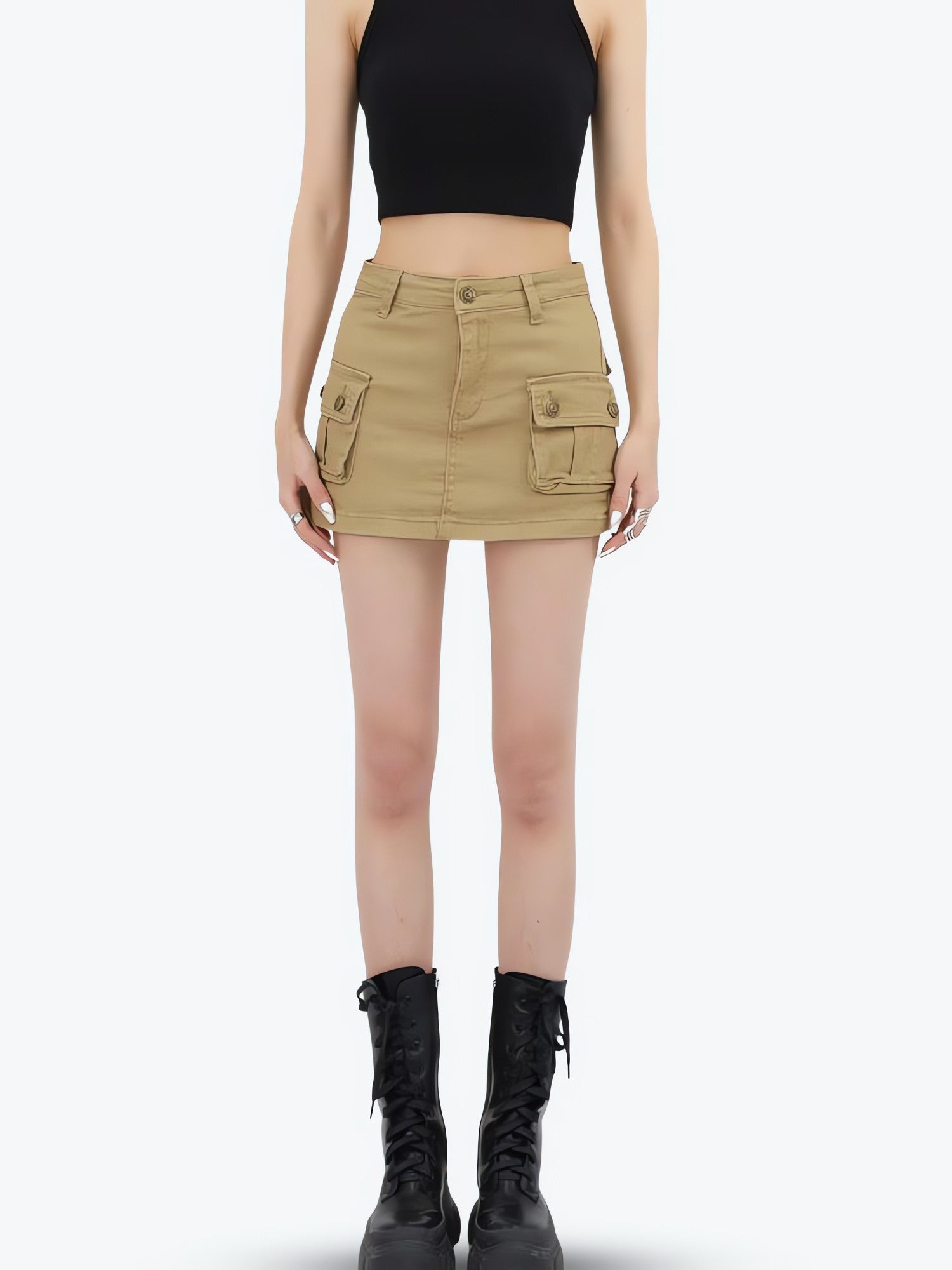 Y2K Cargo Denim Mini Skirt - KAYSMAR