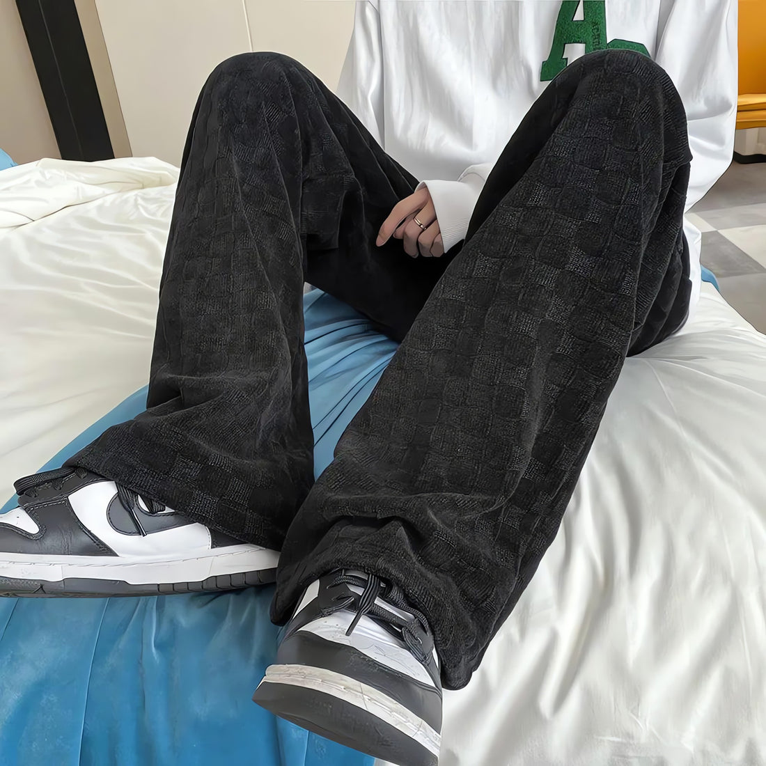 Y2K Checkered Elasticated Sweatpants - KAYSMAR