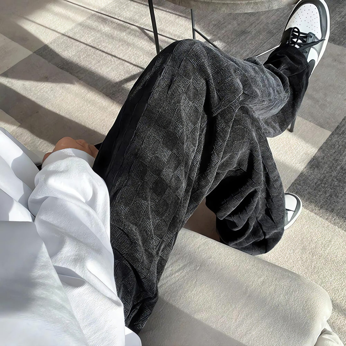 Y2K Checkered Elasticated Sweatpants - KAYSMAR