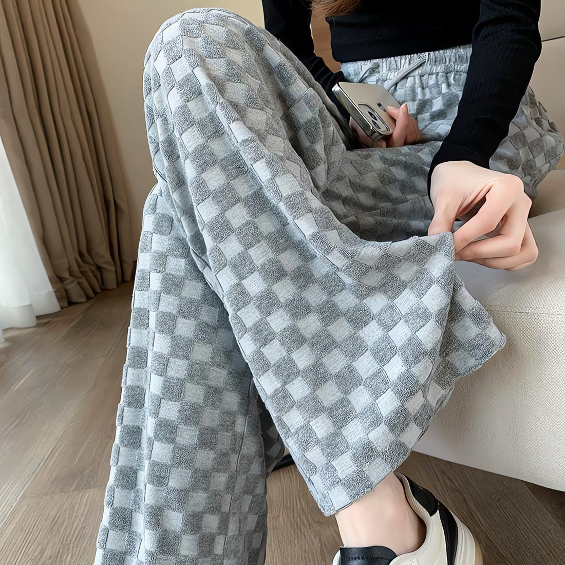 Y2K Checkered Sweatpants - KAYSMAR