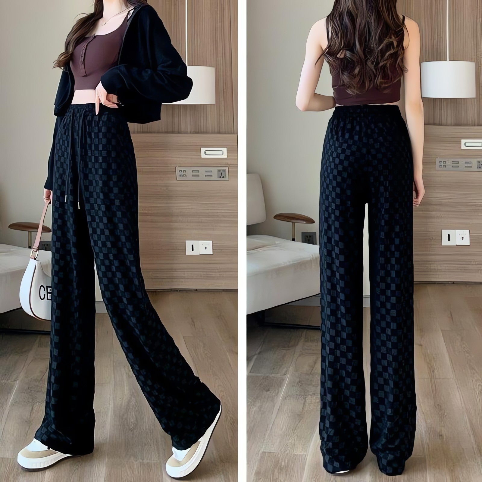 Y2K Checkered Sweatpants - KAYSMAR