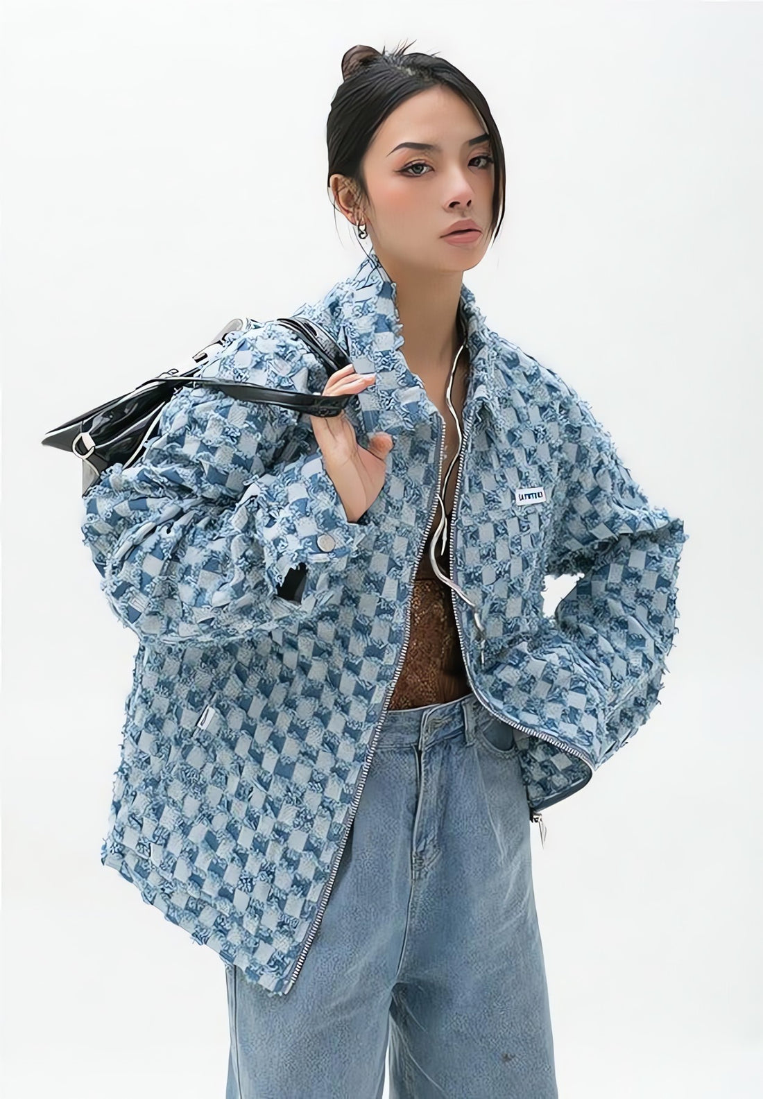 Y2K Checkered Zip Up Jacket - KAYSMAR