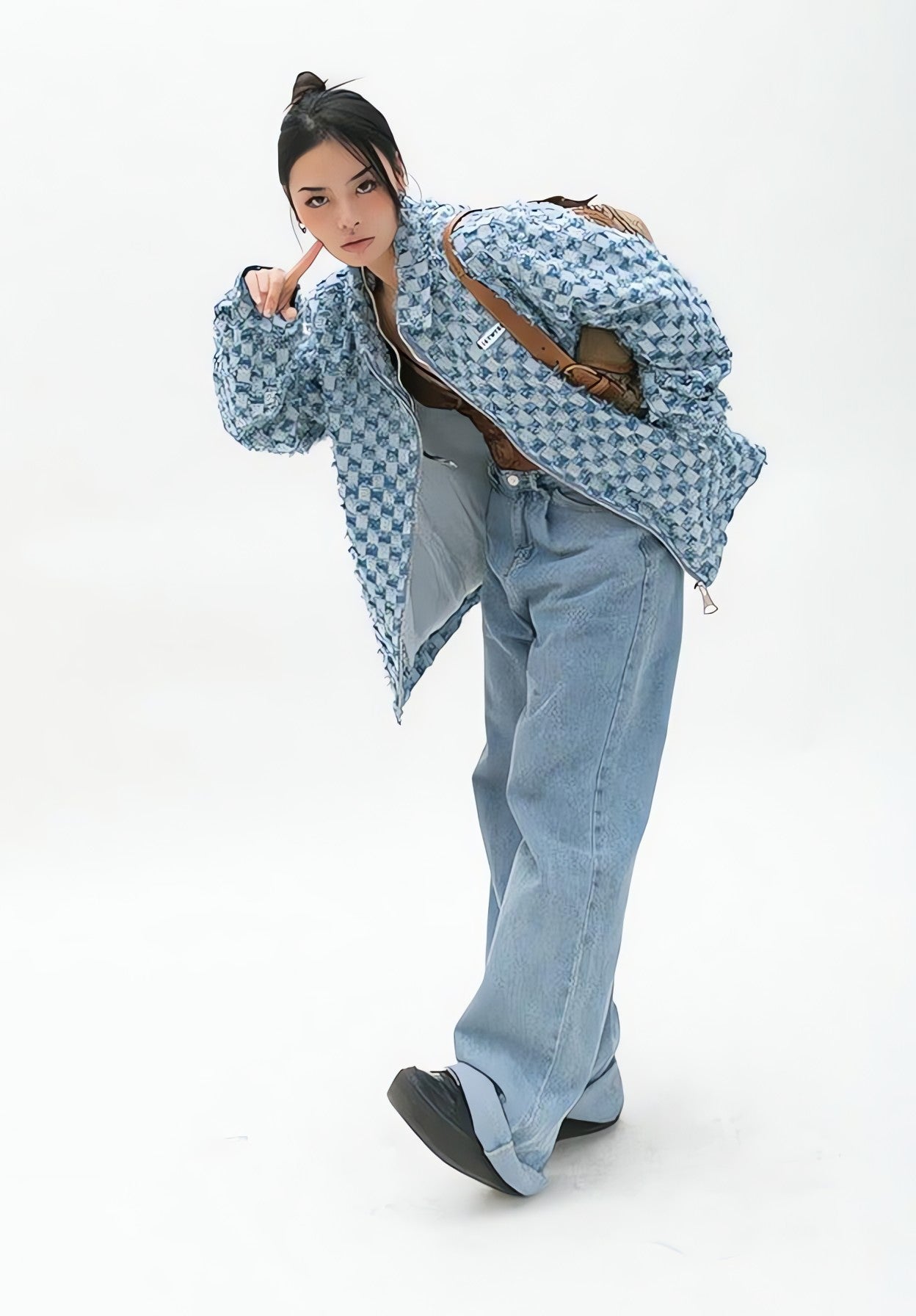 Y2K Checkered Zip Up Jacket - KAYSMAR