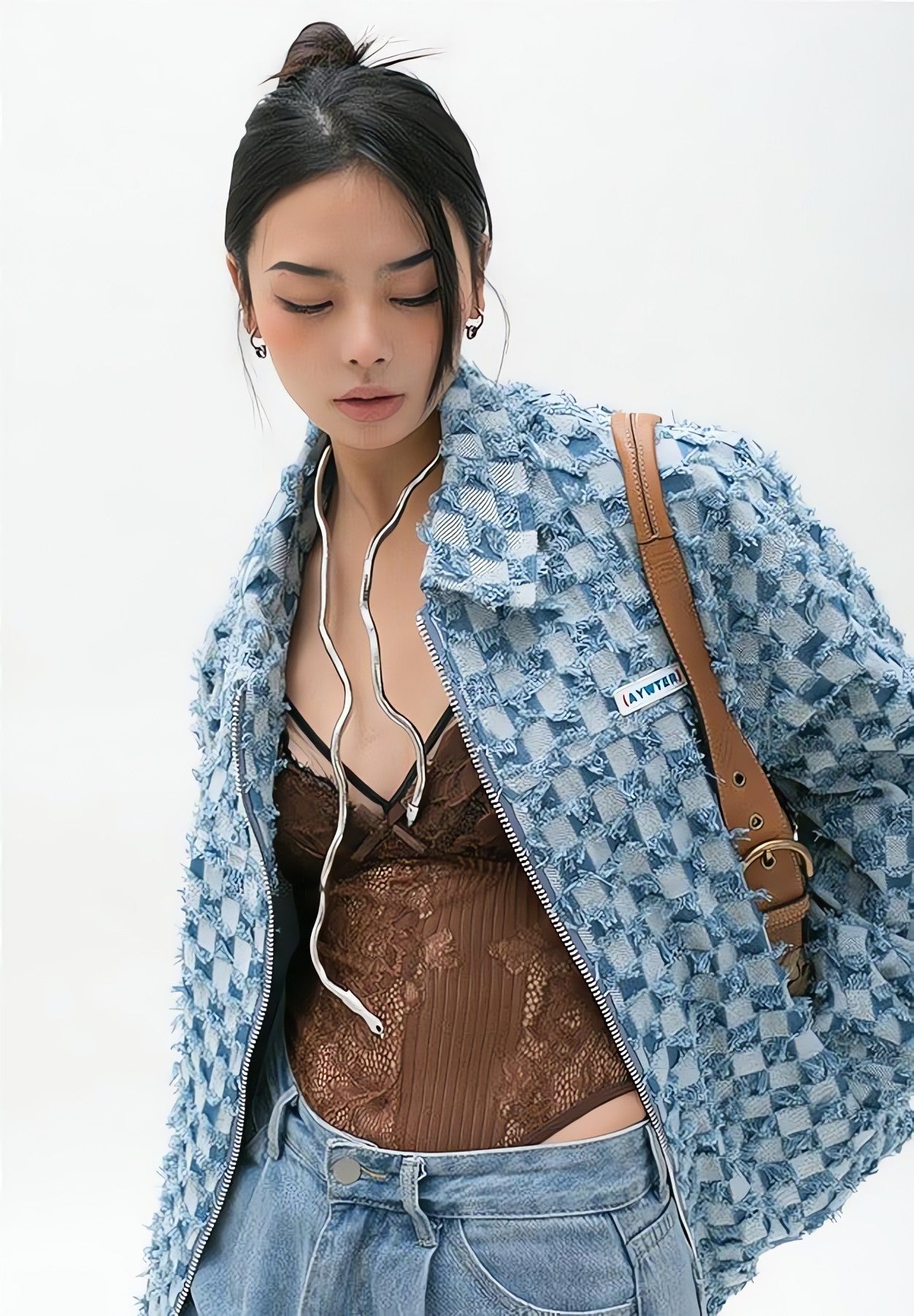 Y2K Checkered Zip Up Jacket - KAYSMAR