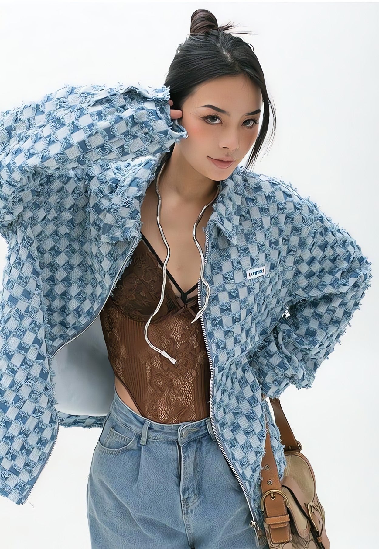 Y2K Checkered Zip Up Jacket - KAYSMAR