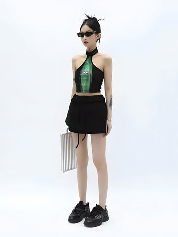 Y2K Cropped Halter Top - KAYSMAR