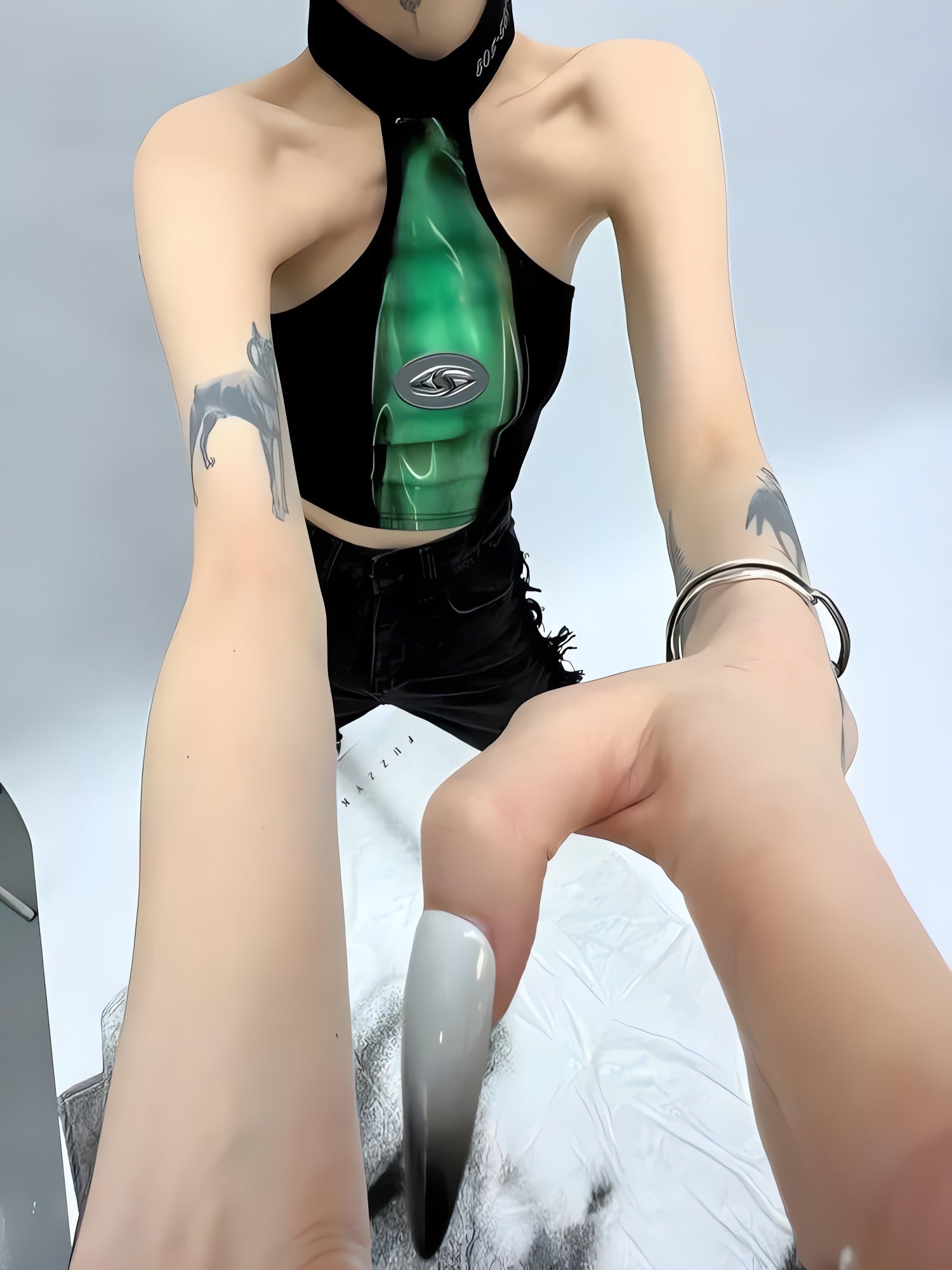 Y2K Cropped Halter Top - KAYSMAR