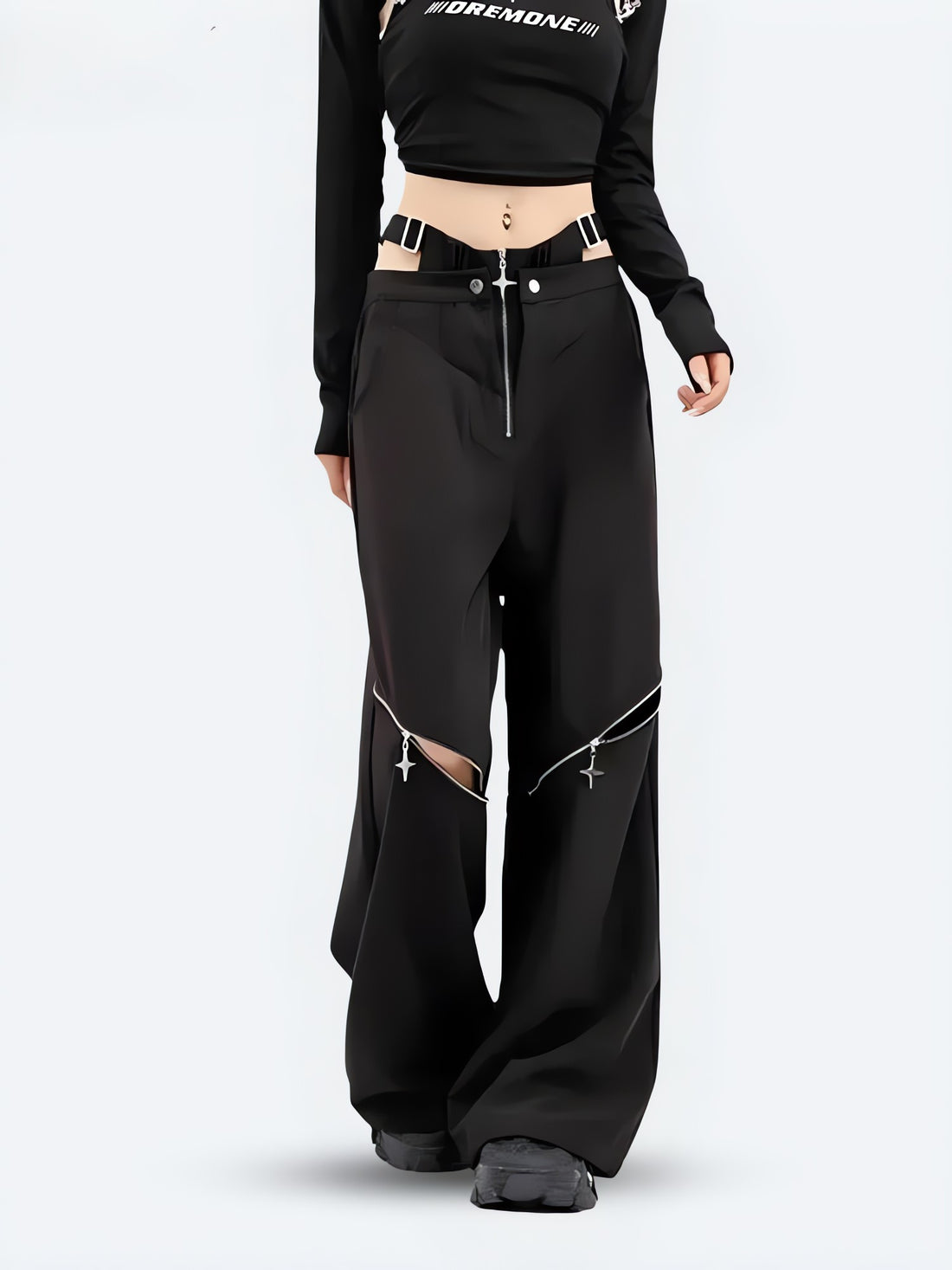 Y2K Cut Out Waist Pants - KAYSMAR