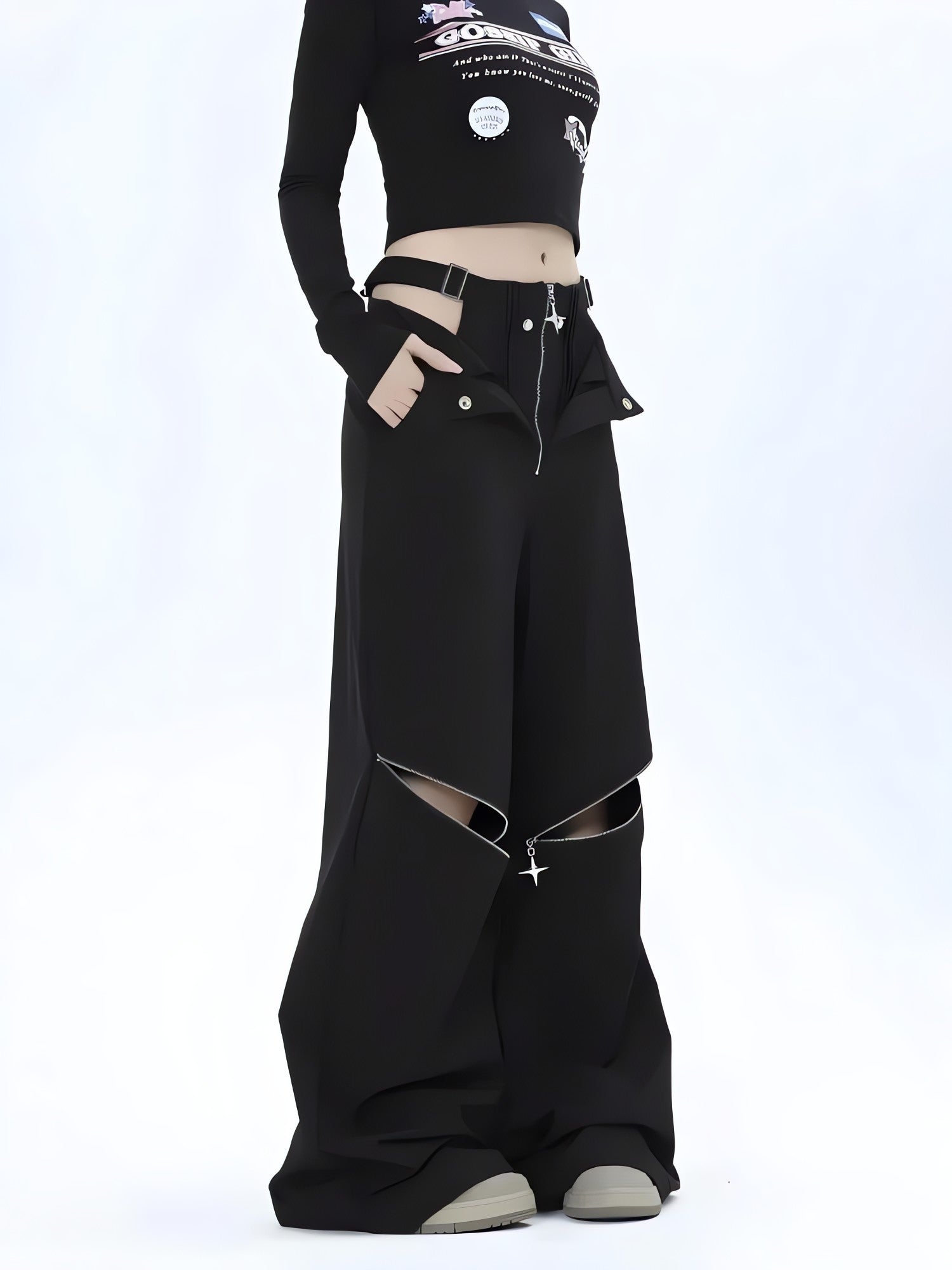 Y2K Cut Out Waist Pants - KAYSMAR