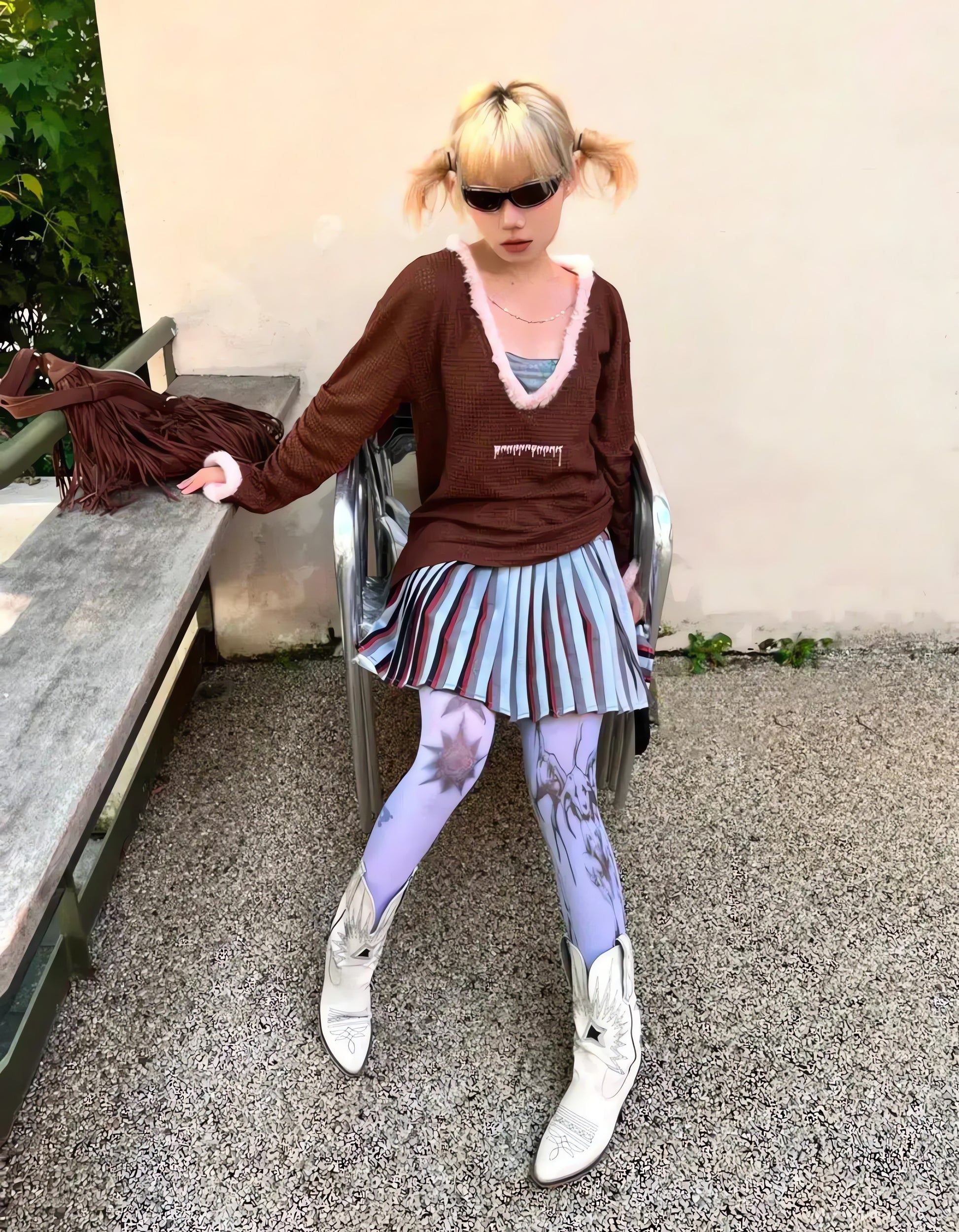 Y2K Deep Neck Sweater - KAYSMAR