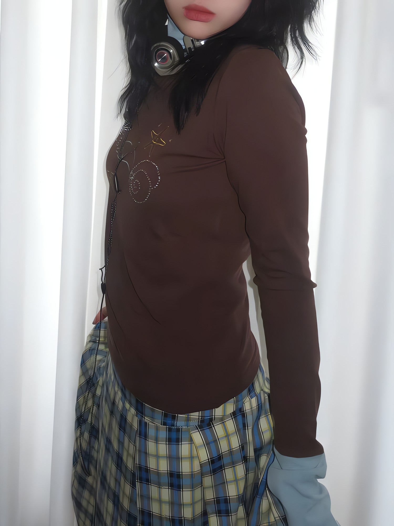 Y2K Dolphin Turtleneck Top - KAYSMAR