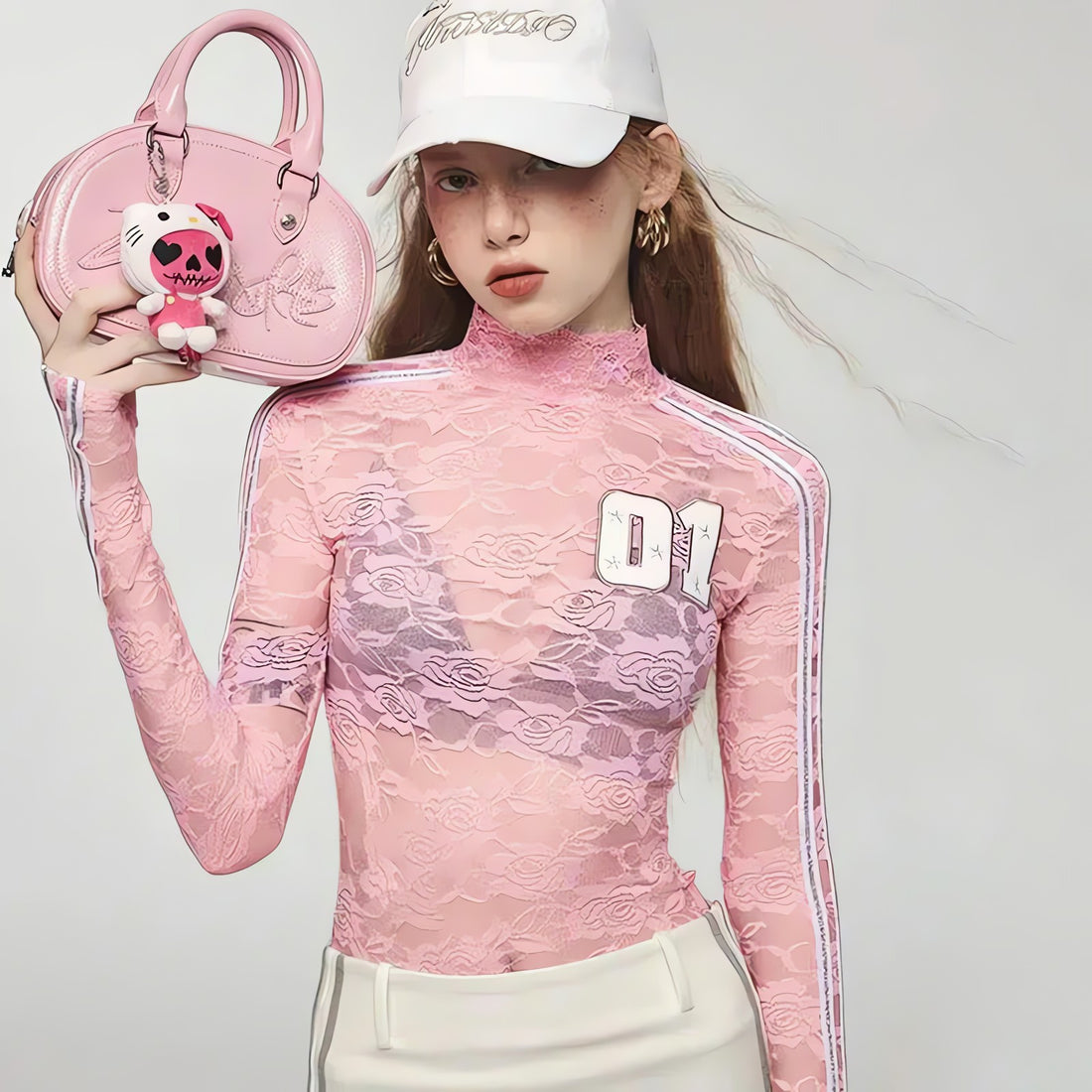 Y2K Embroidered Lace Top - KAYSMAR