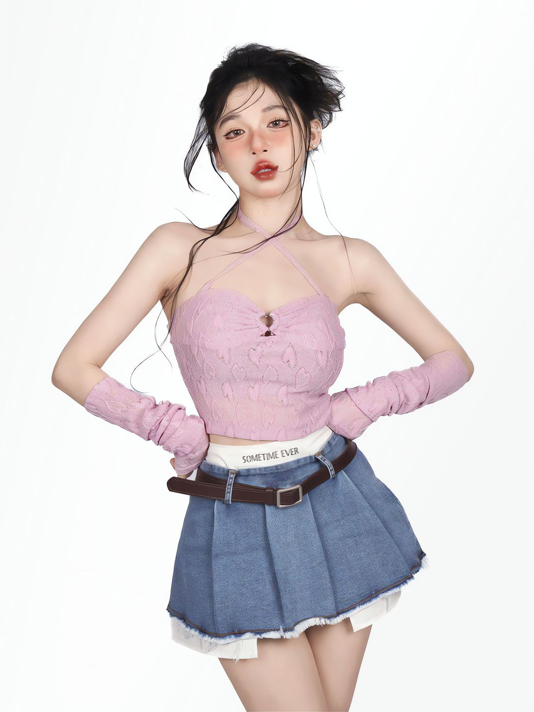 Y2K Fake Two Piece Pleated Mini Skirt - KAYSMAR
