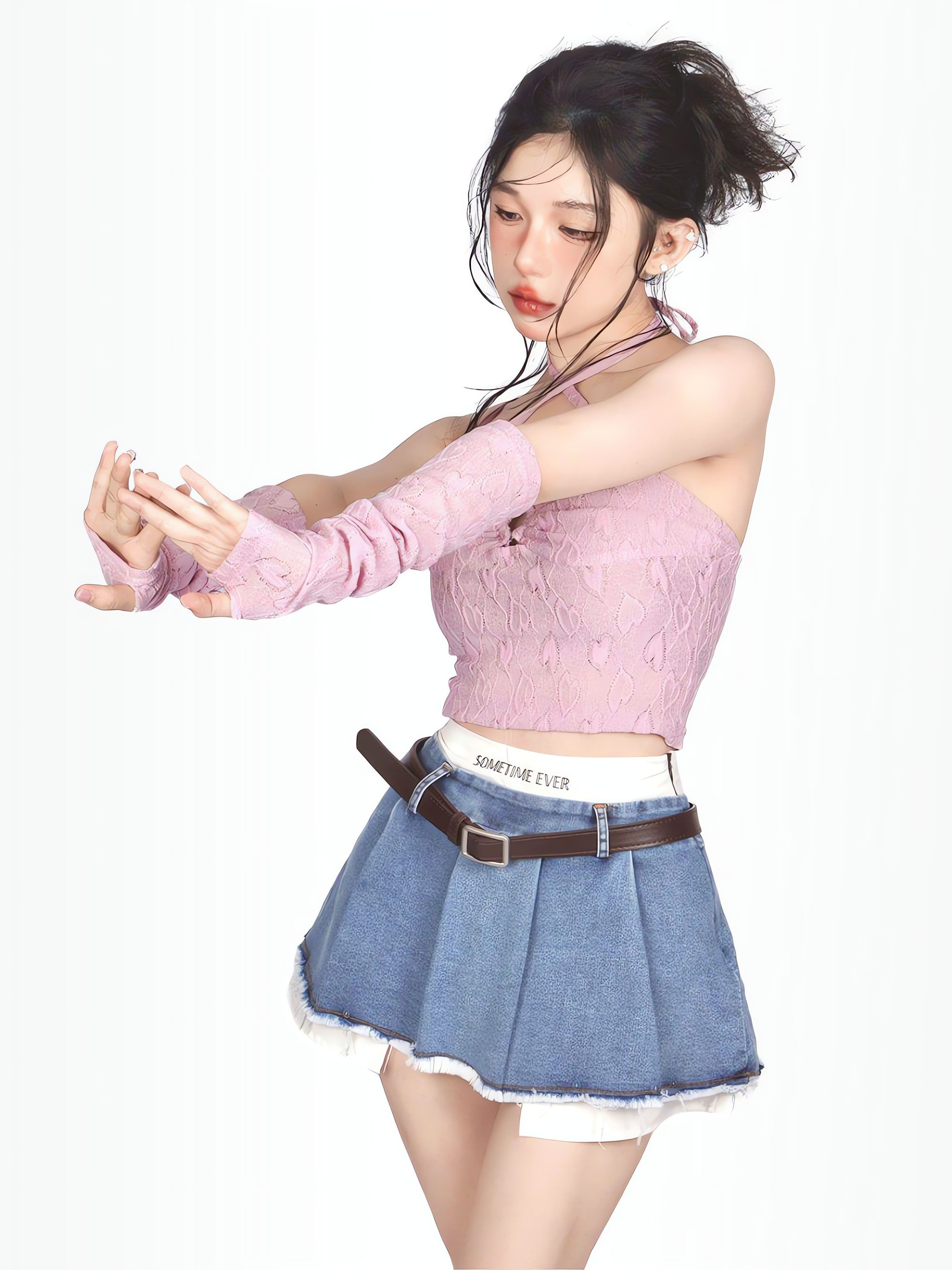 Y2K Fake Two Piece Pleated Mini Skirt - KAYSMAR