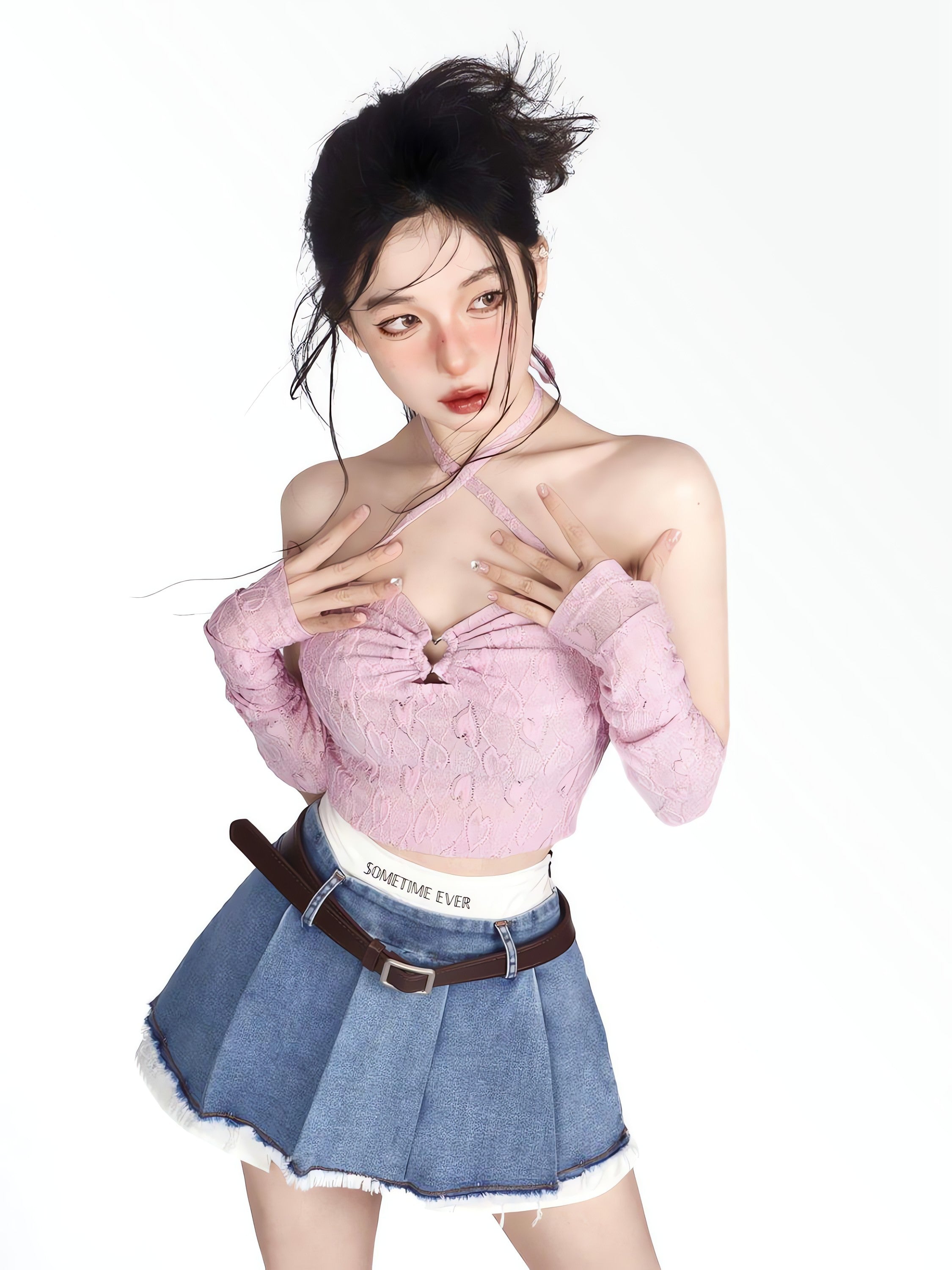 Y2K Fake Two Piece Pleated Mini Skirt - KAYSMAR
