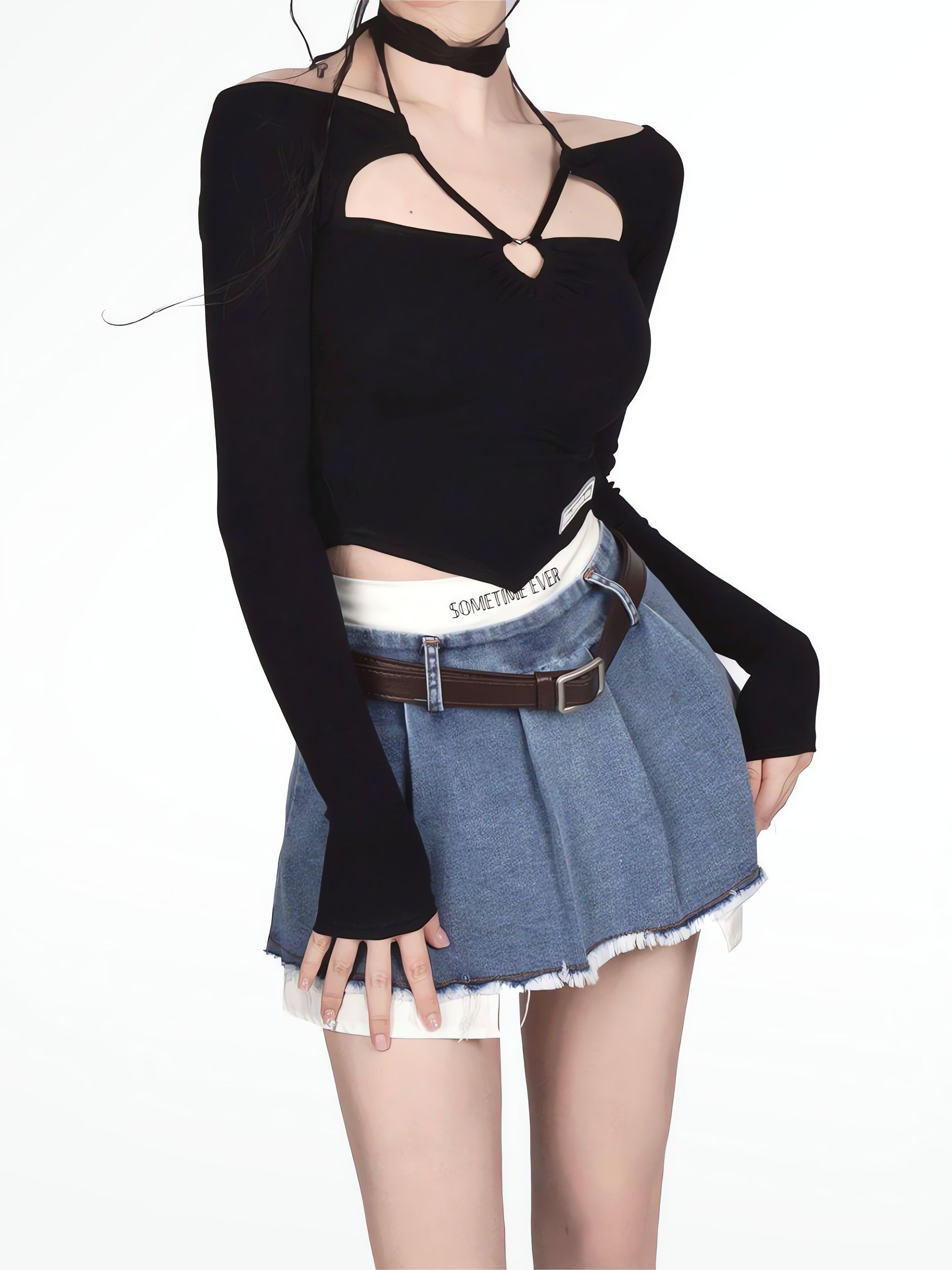 Y2K Fake Two Piece Pleated Mini Skirt - KAYSMAR