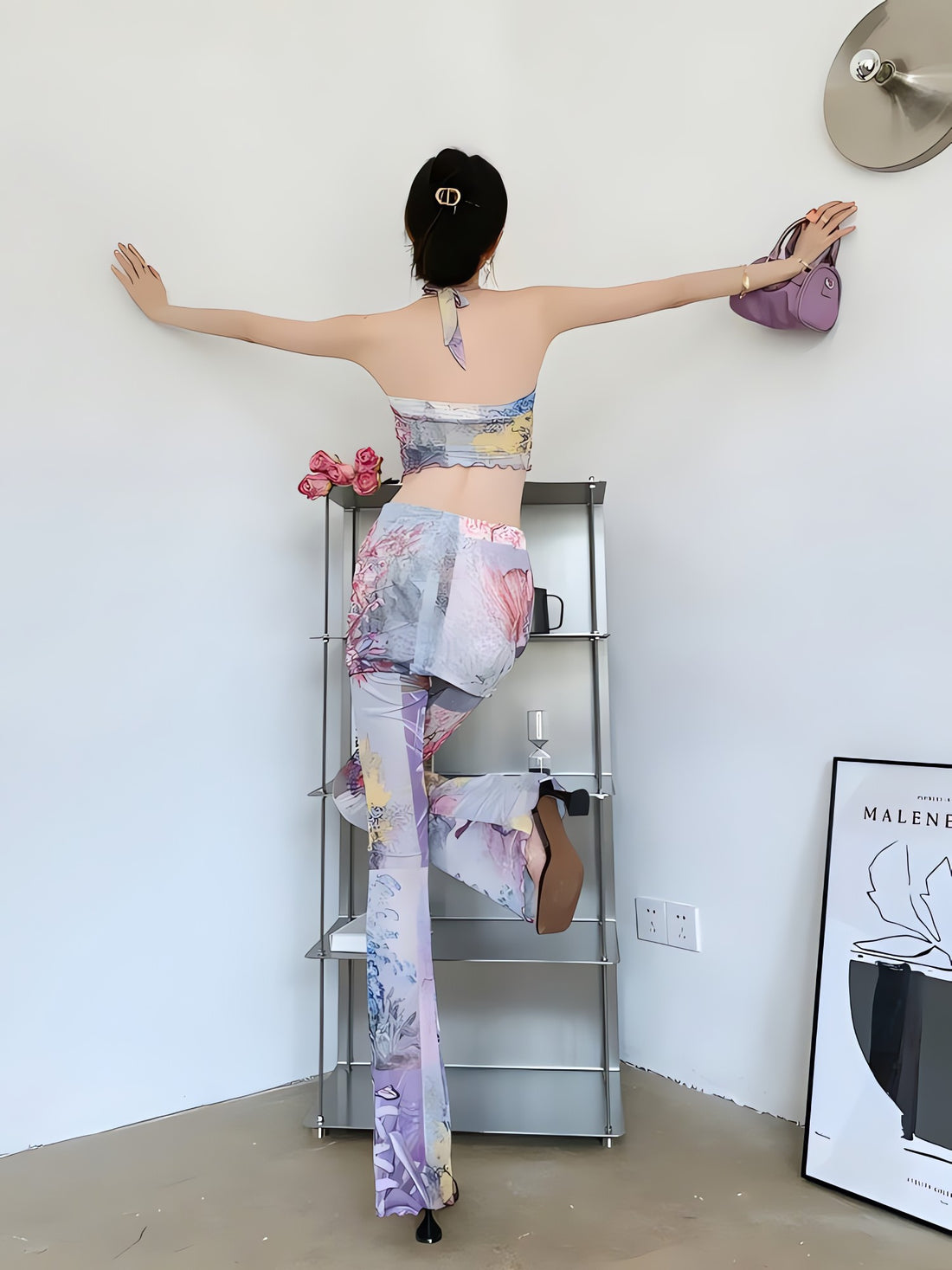 Y2K Flower Garden Mesh Two Piece Set - KAYSMAR