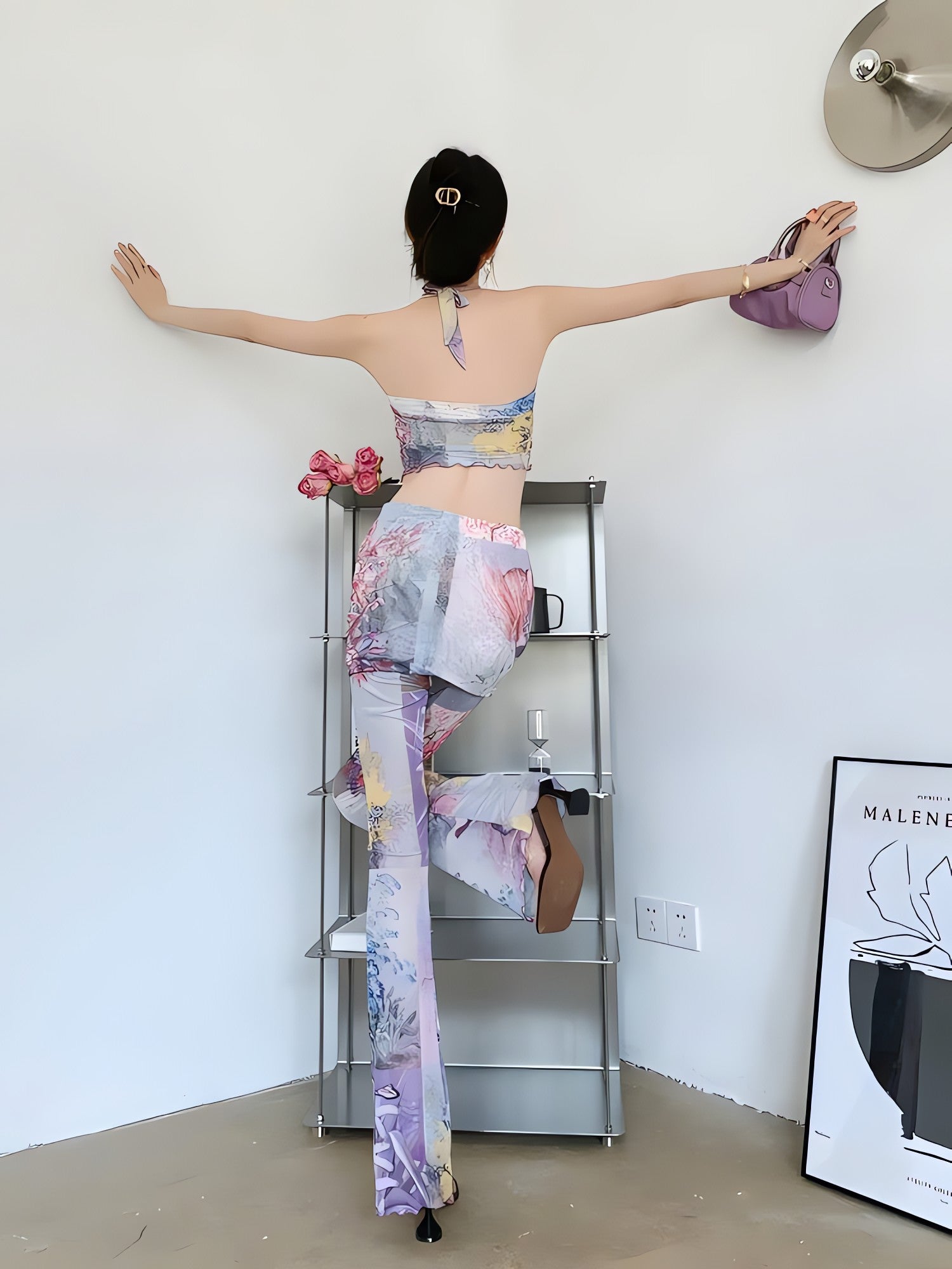 Y2K Flower Garden Mesh Two Piece Set - KAYSMAR