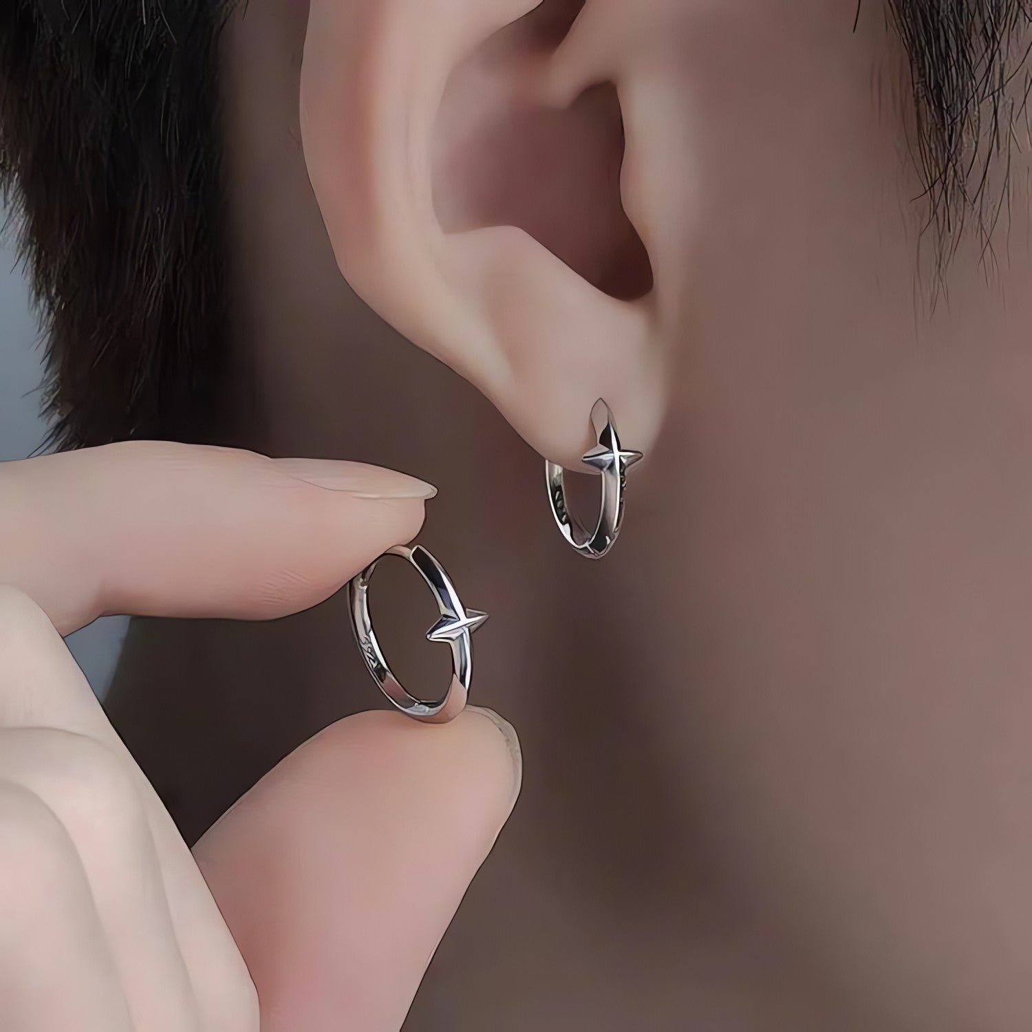 Y2K Grunge Stars Hoop Earrings - KAYSMAR