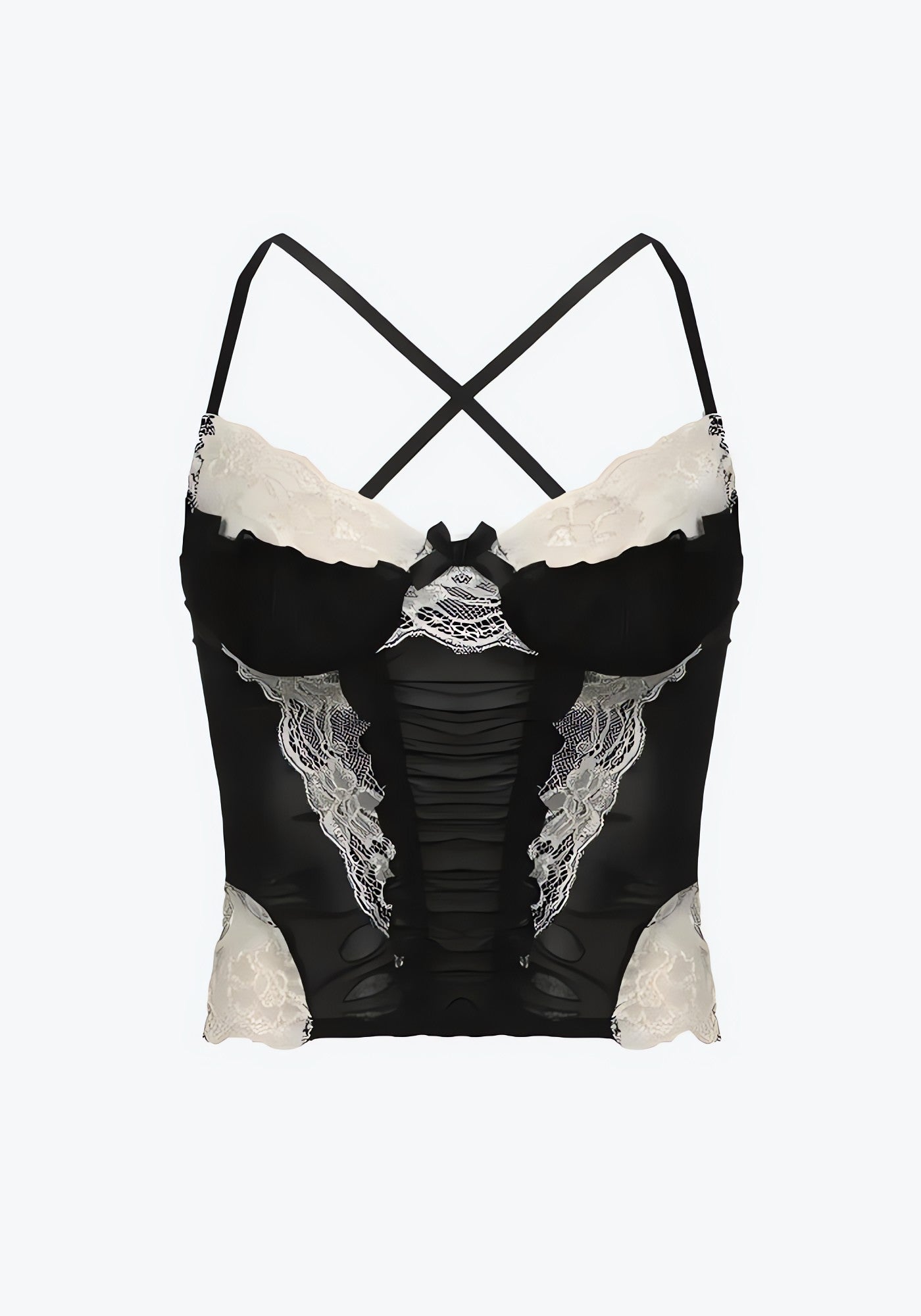 Y2K Lace Sheer Cropped Top - KAYSMAR