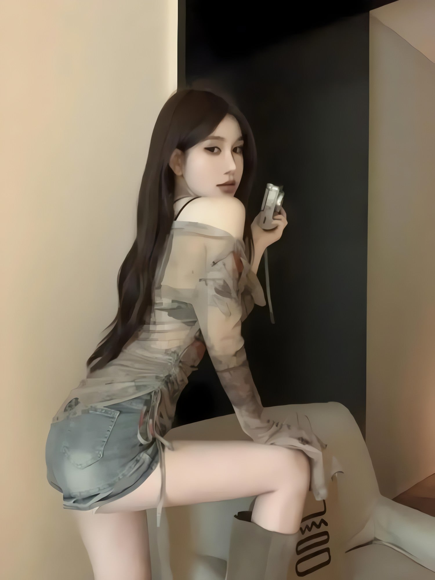 Y2K Off Shoulder Asymmetric Top - KAYSMAR