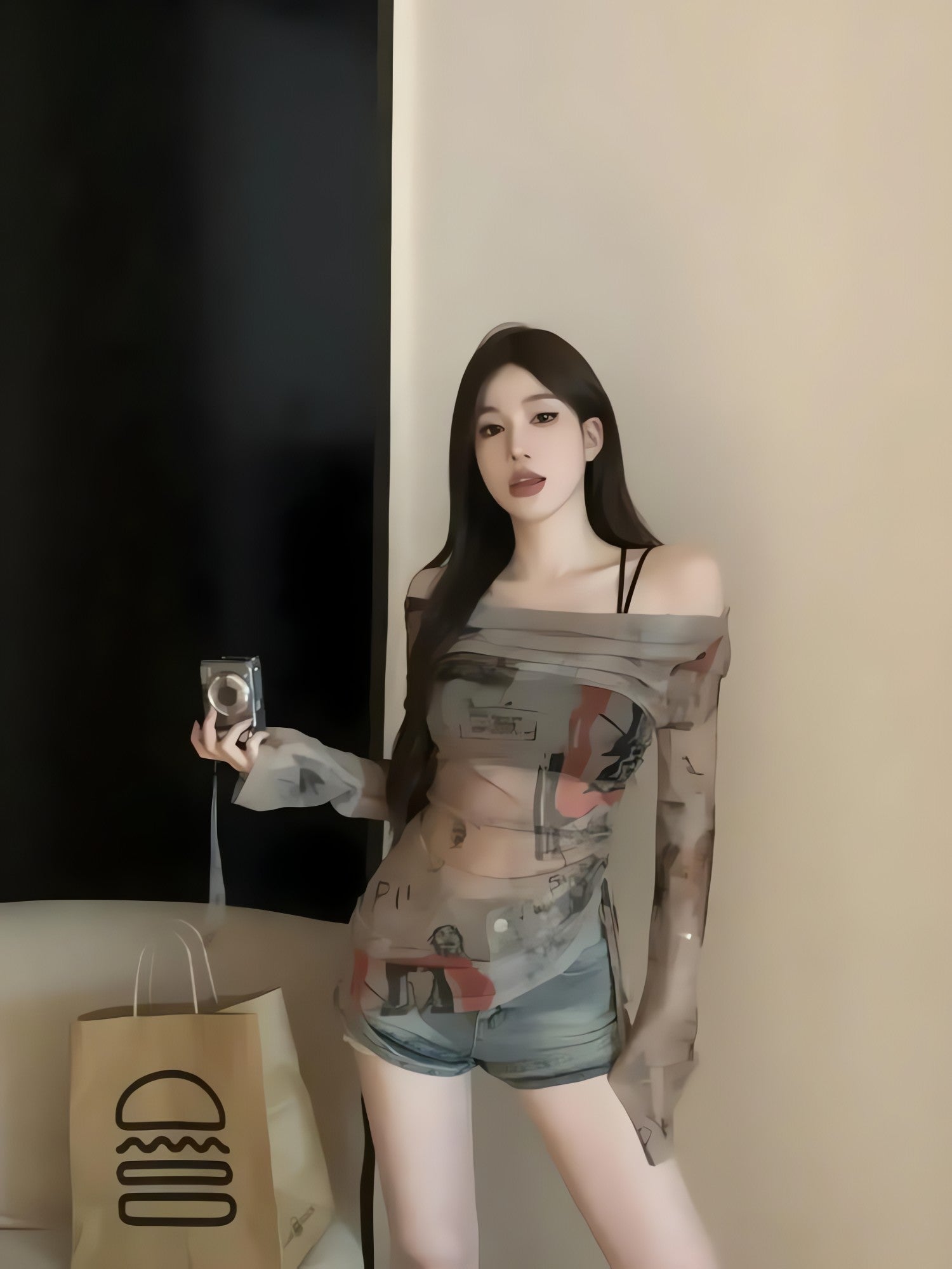 Y2K Off Shoulder Asymmetric Top - KAYSMAR