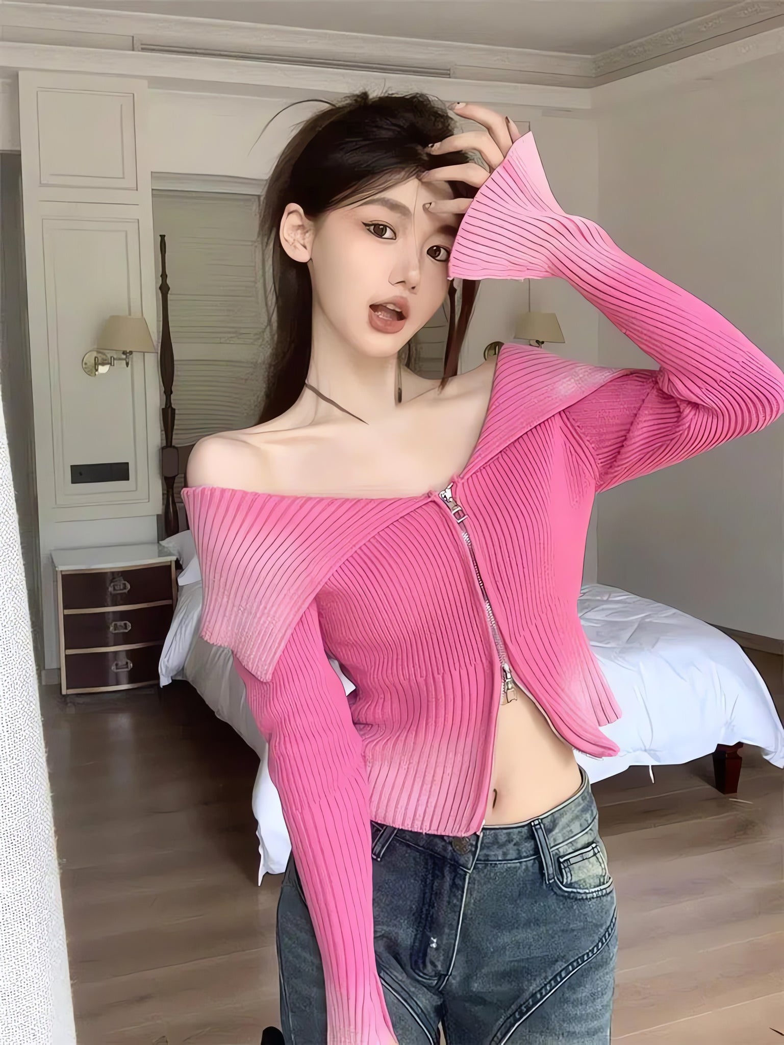 Y2K Off Shoulder Cardigan - KAYSMAR