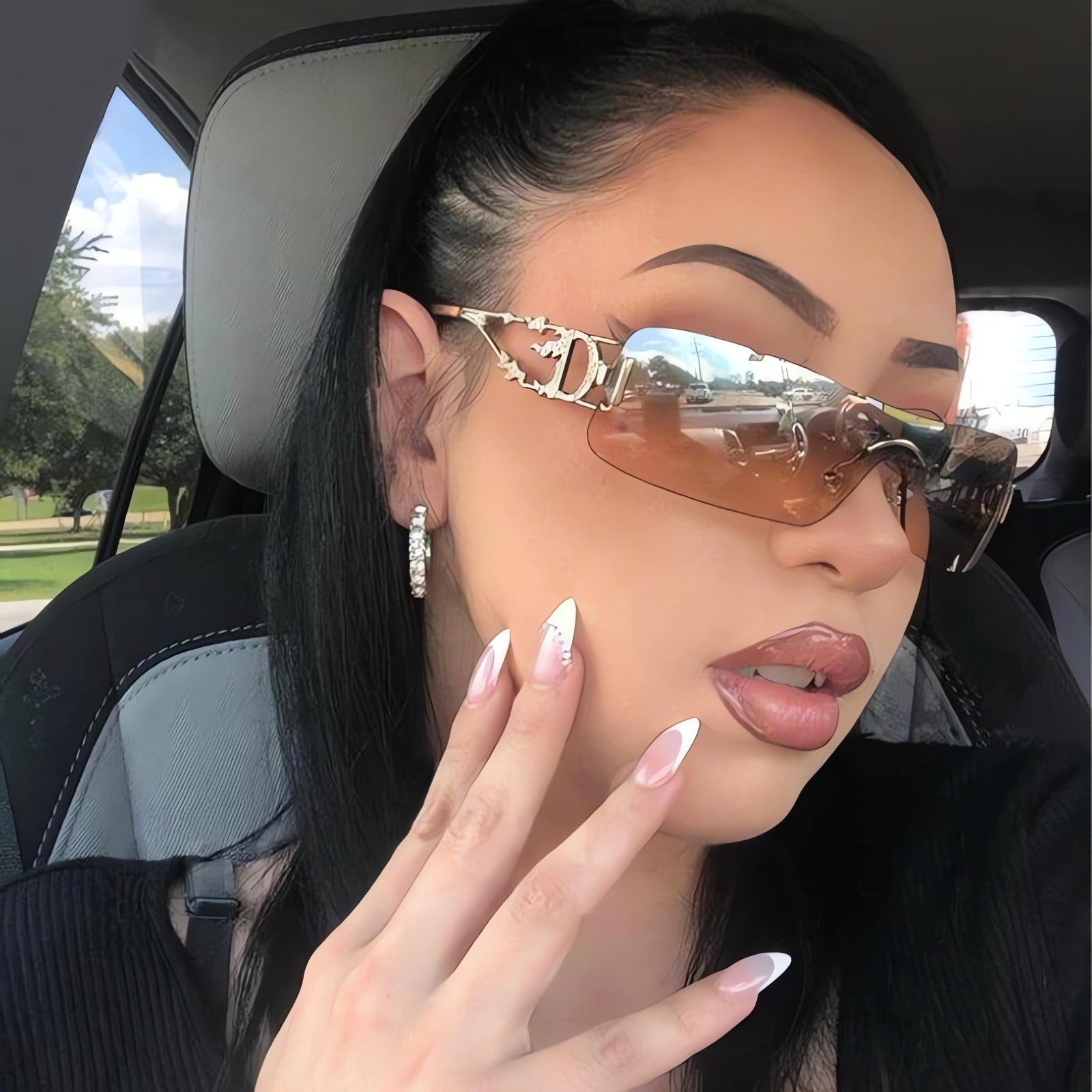 Y2K Rectangle No Frame Sunglasses - KAYSMAR