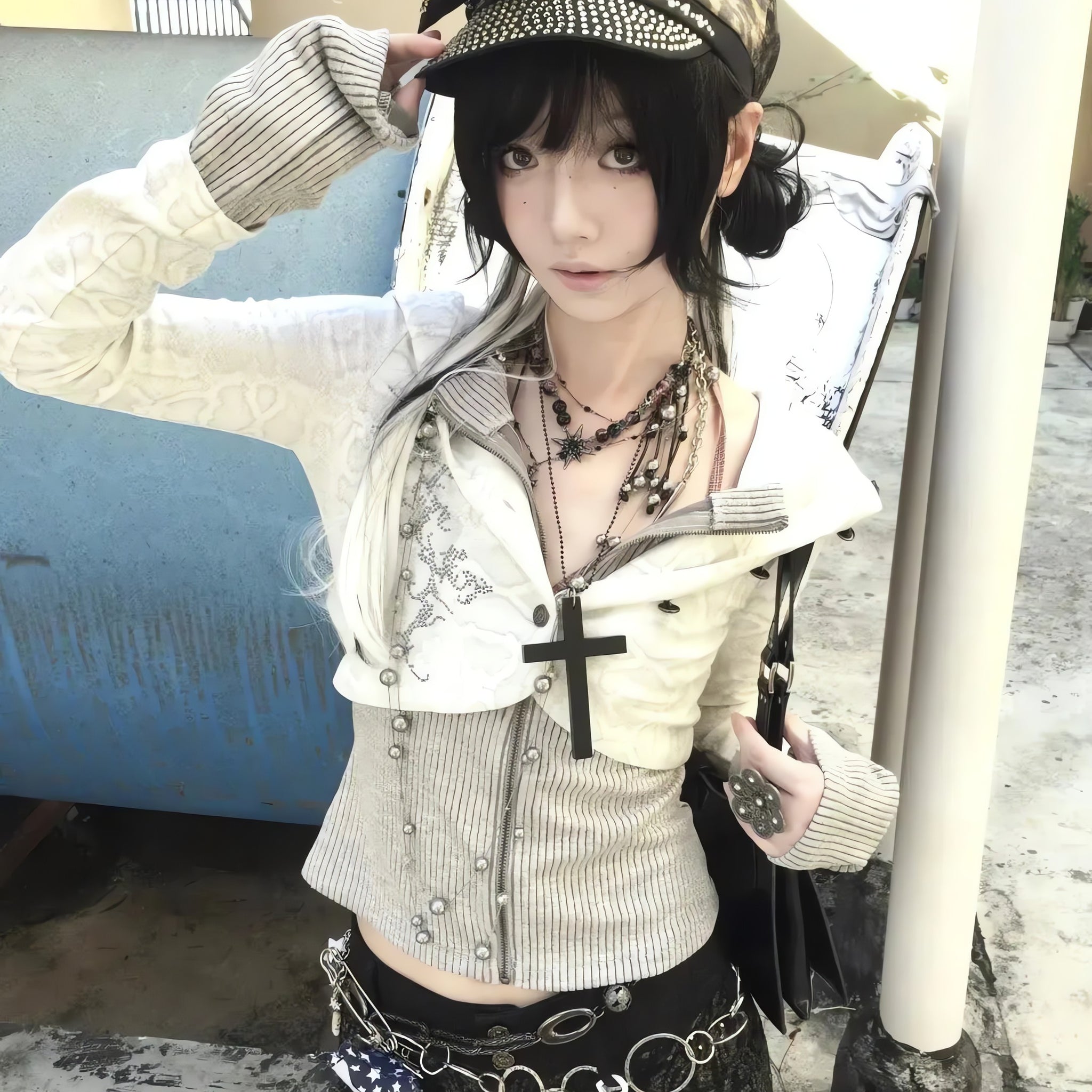 Y2K Rhinestone Layered Cardigan - KAYSMAR