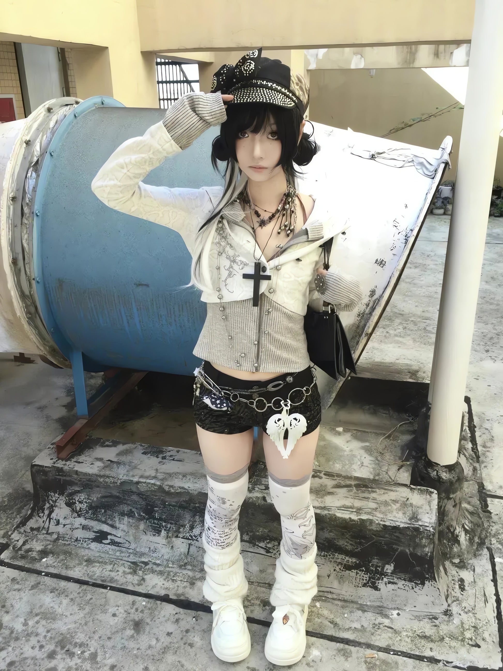 Y2K Rhinestone Layered Cardigan - KAYSMAR