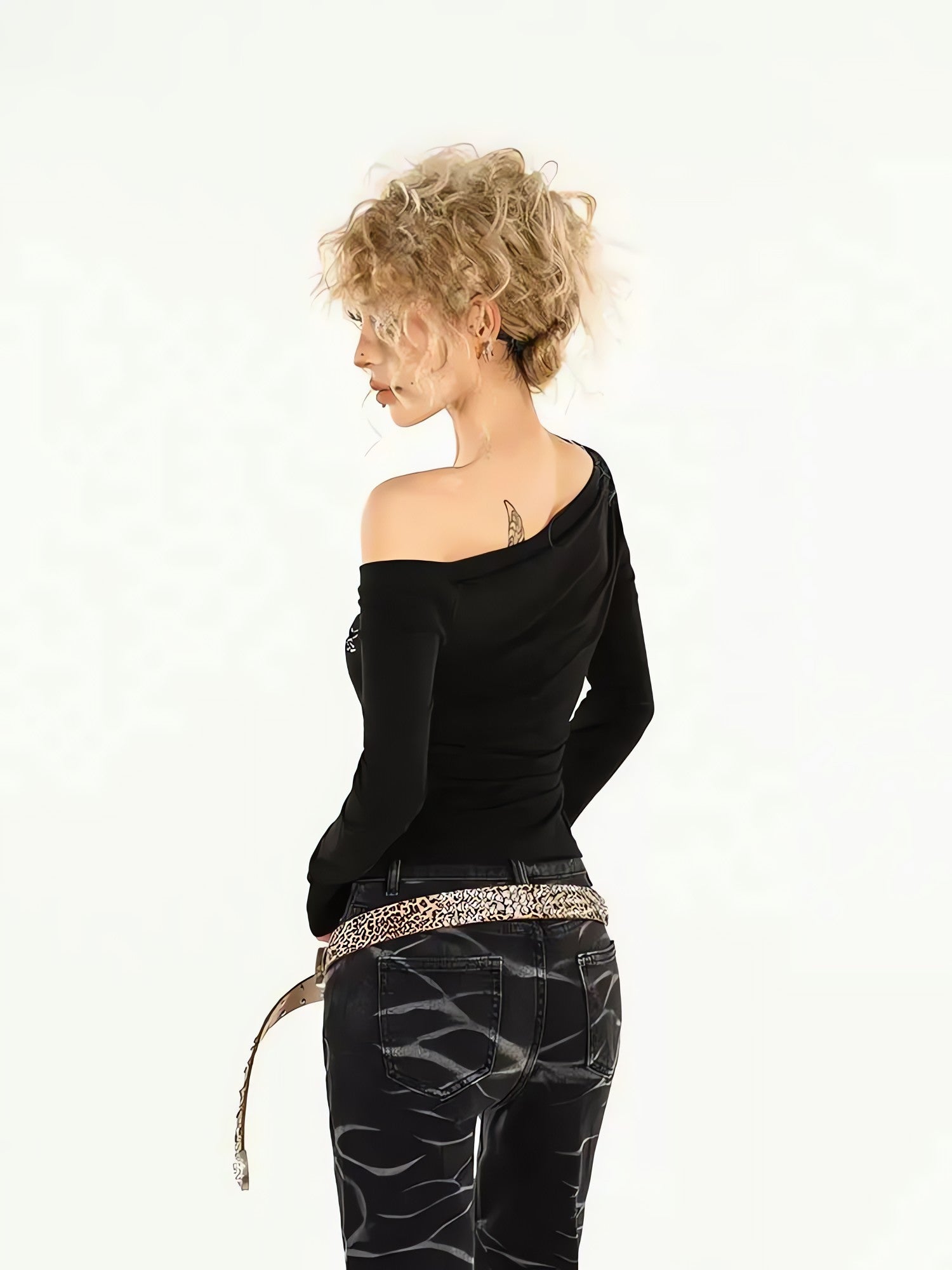 Y2K Rhinestone One Shoulder Top - KAYSMAR