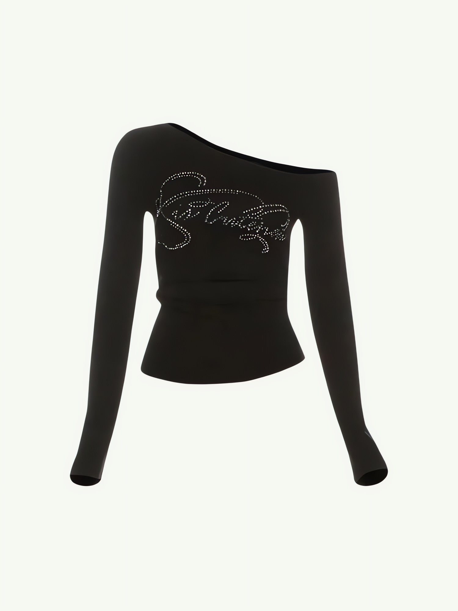 Y2K Rhinestone One Shoulder Top - KAYSMAR