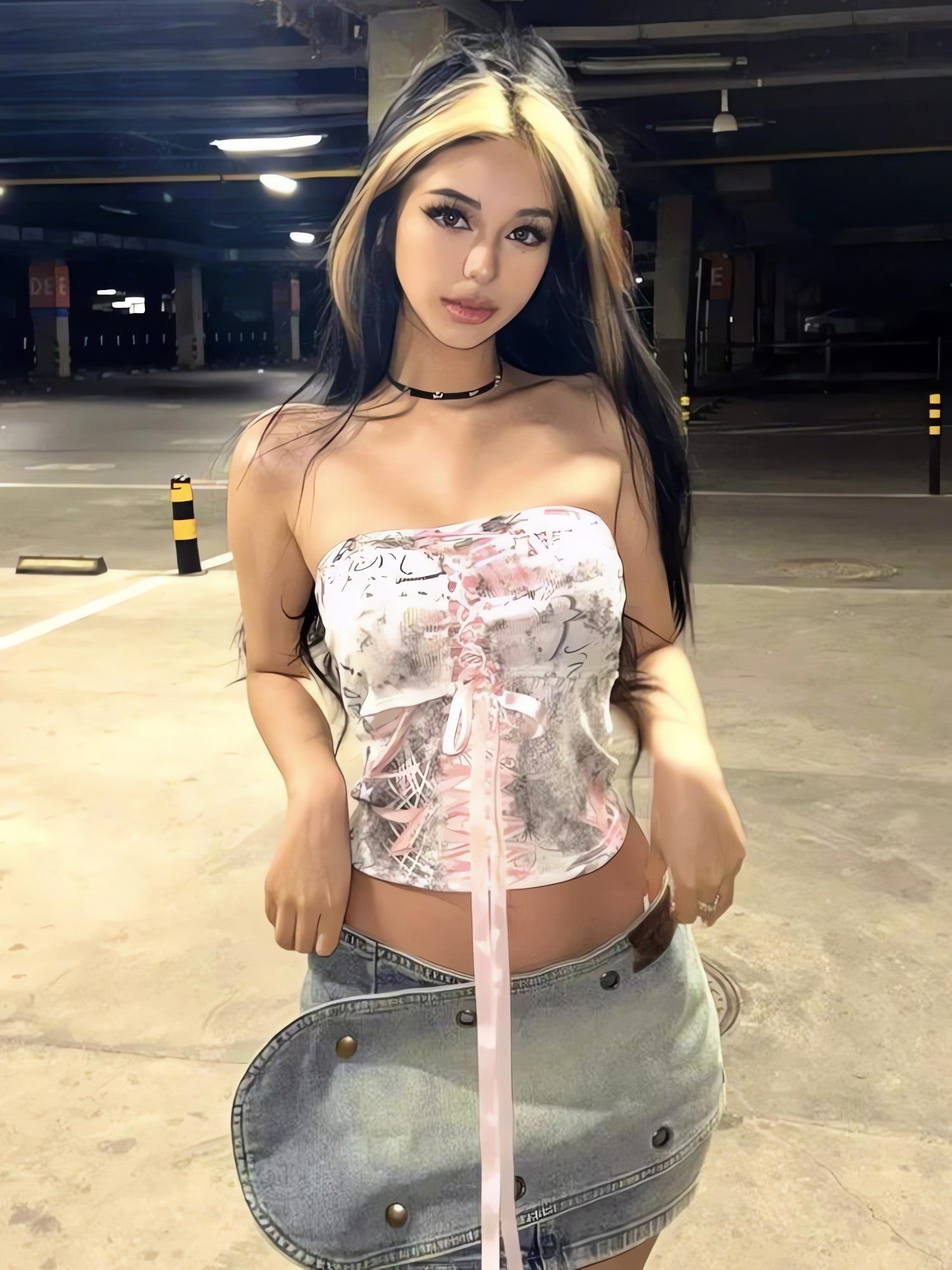 Y2K Ribbon Tube Top