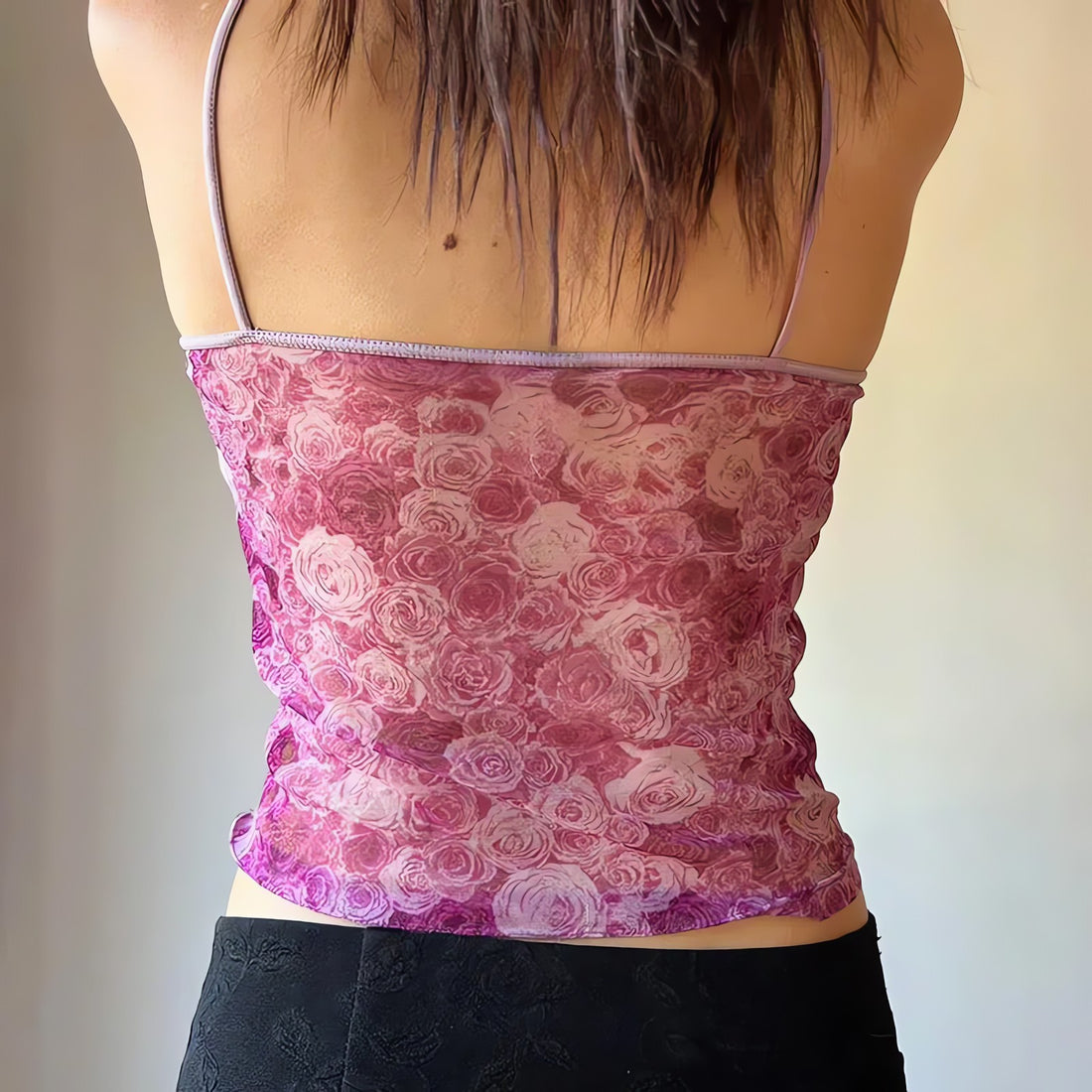 Y2K Rose Mesh Top - KAYSMAR