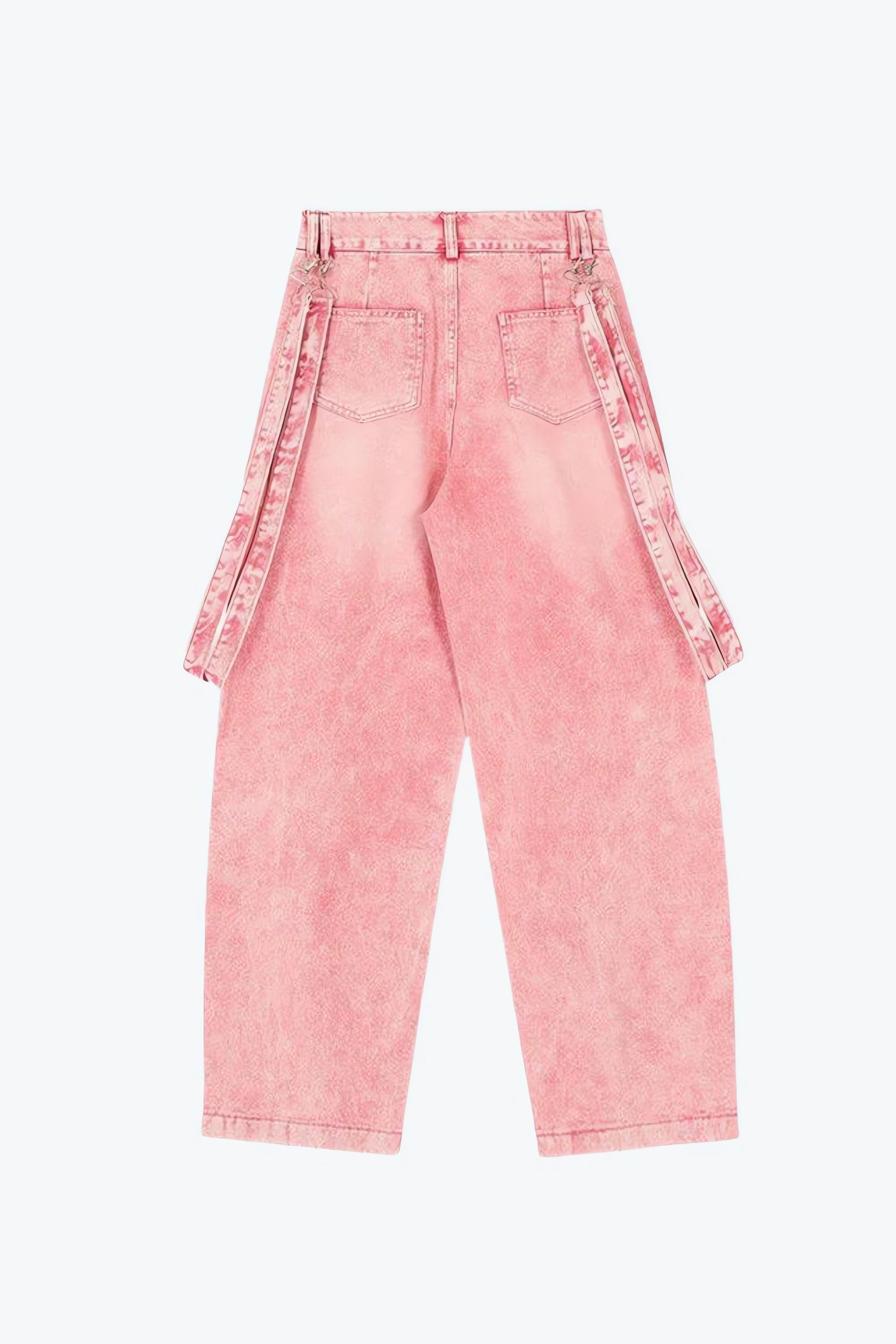Y2K Soft Girl Double Belted Baggy Jeans - KAYSMAR