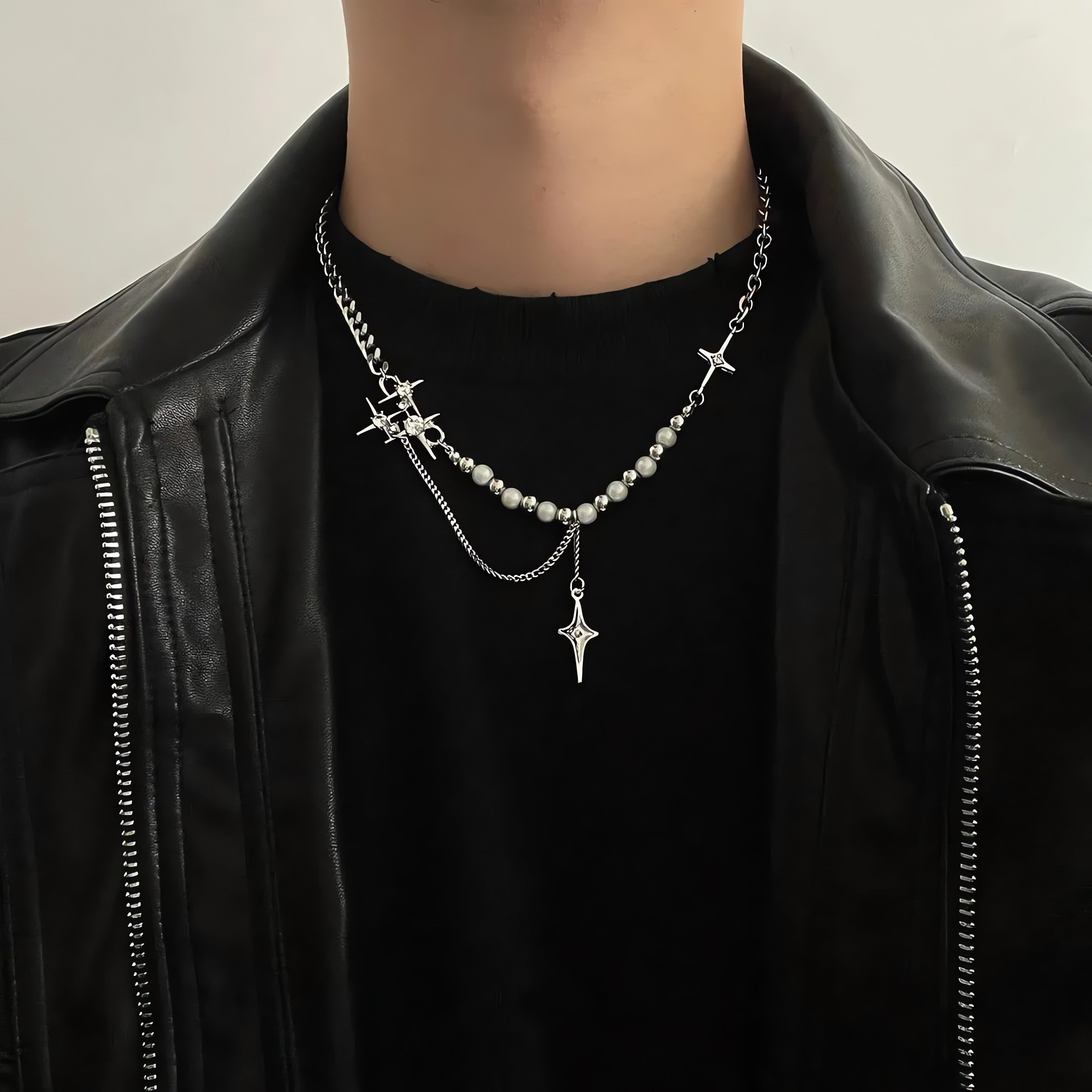 Y2K Star Beaded Chain Necklace